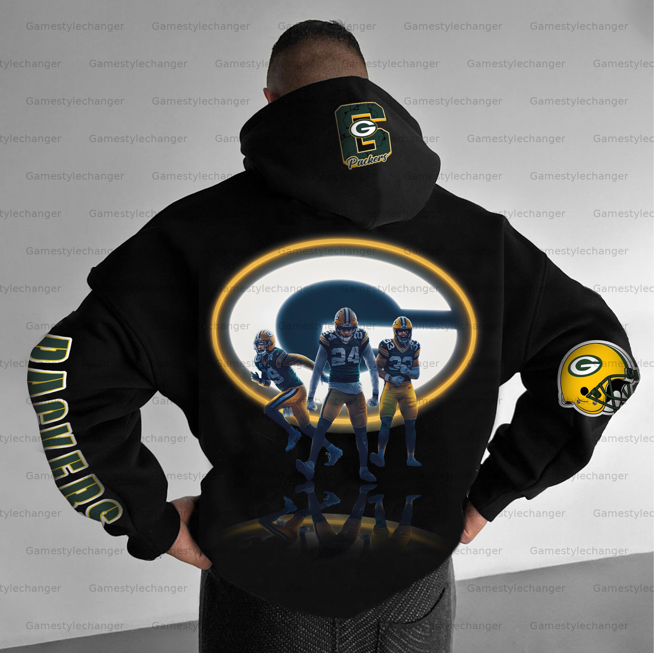 Unisex "Green Bay Packers" Graphic Streetwear Vintage Plush Hoodie