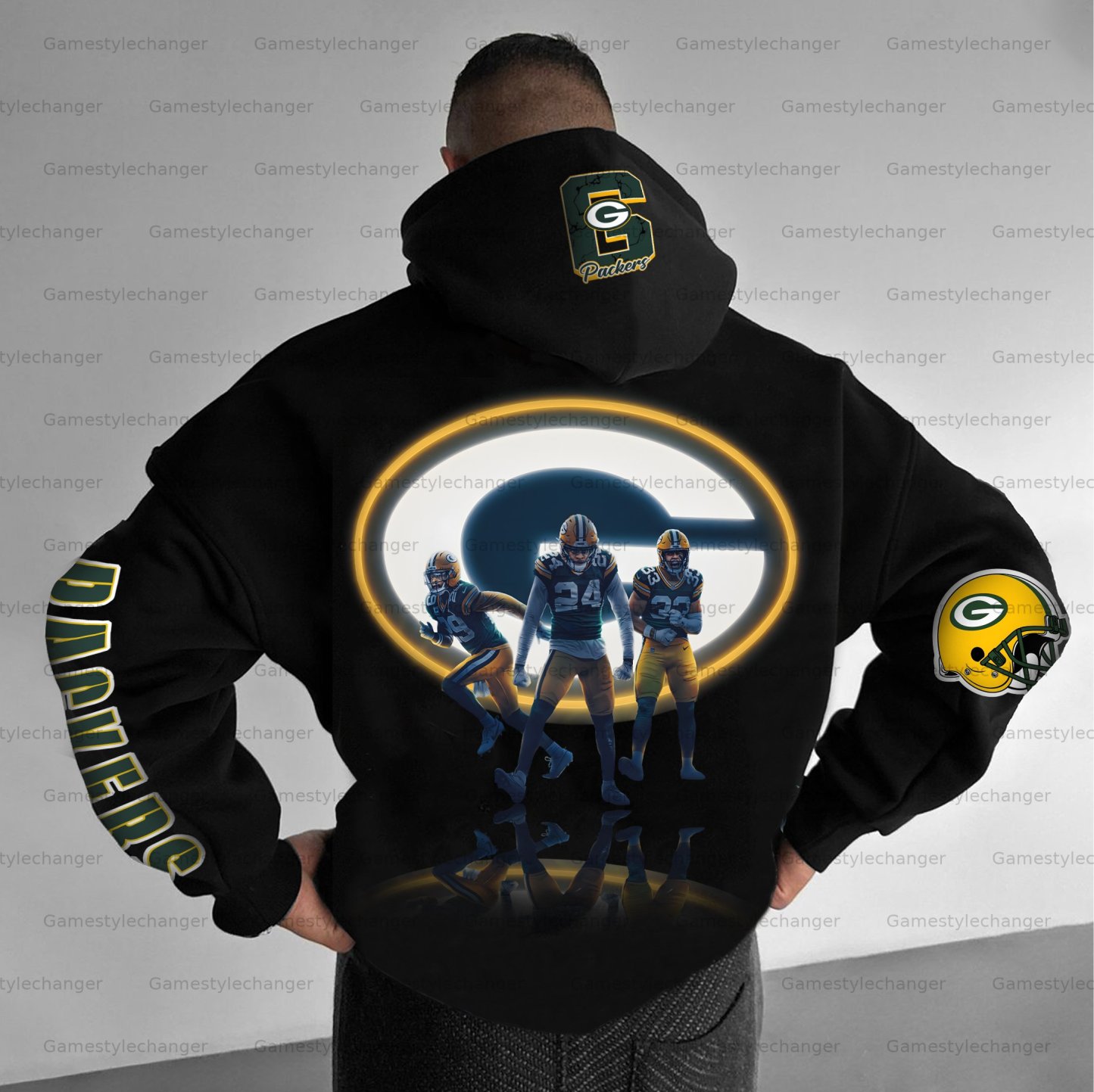 Unisex "Green Bay Packers" Graphic Streetwear Vintage Plush Hoodie