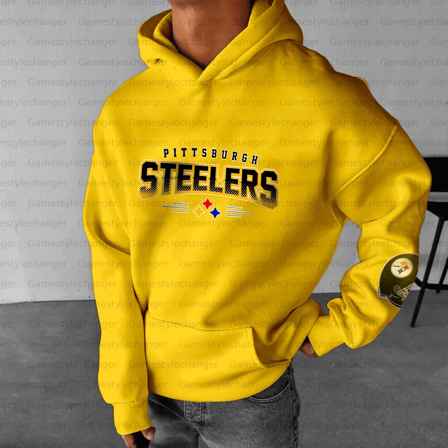 Unisex "Pittsburgh Steelers" Graphic Streetwear Vintage Plush Hoodie