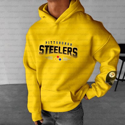 Unisex "Pittsburgh Steelers" Graphic Streetwear Vintage Plush Hoodie