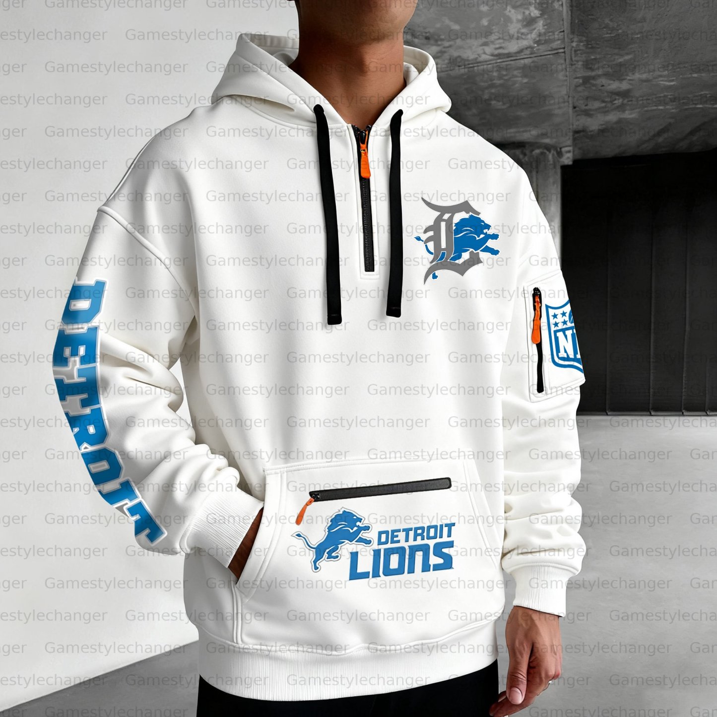 Unisex "Detroit Lions" Graphic Streetwear Vintage Plush Hoodie