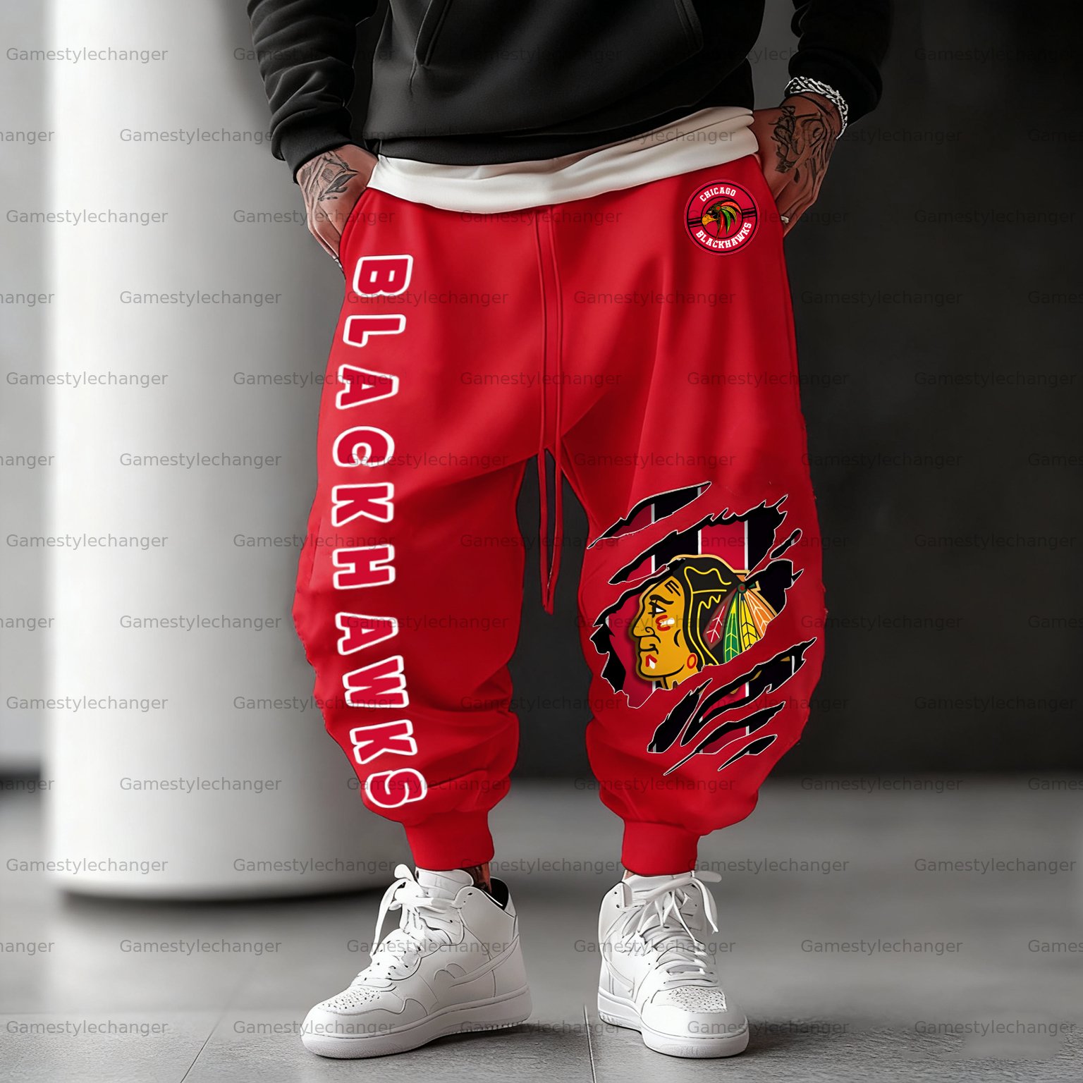 Unisex  “Chicago Blackhawks” Casual Anime Streetwear Pant