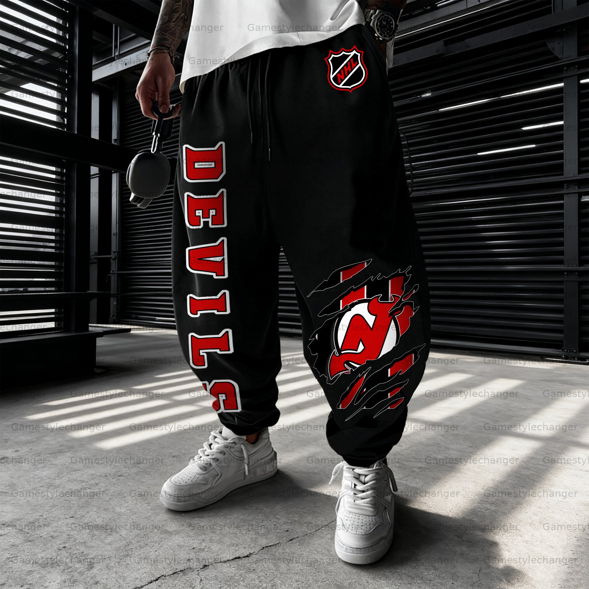 Unisex  “New Jersey Devils” Casual Anime Streetwear Pant