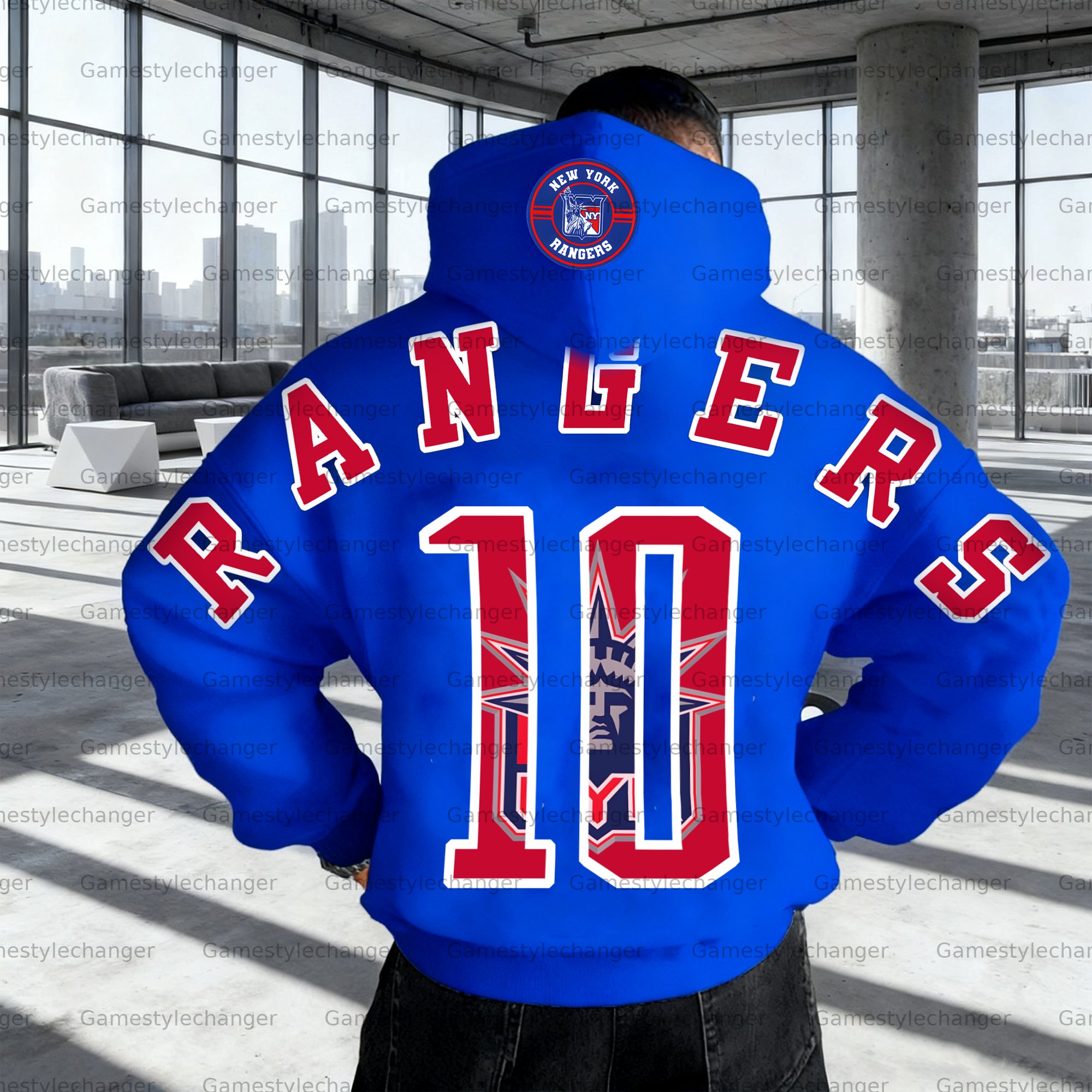 Unisex "New York Rangers" Graphic Streetwear Vintage Plush Hoodie
