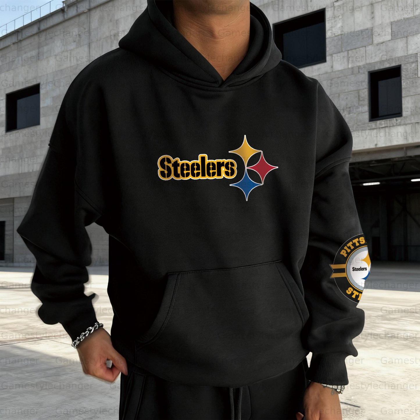 Unisex "Pittsburgh Steelers" Graphic Streetwear Vintage Plush Hoodie