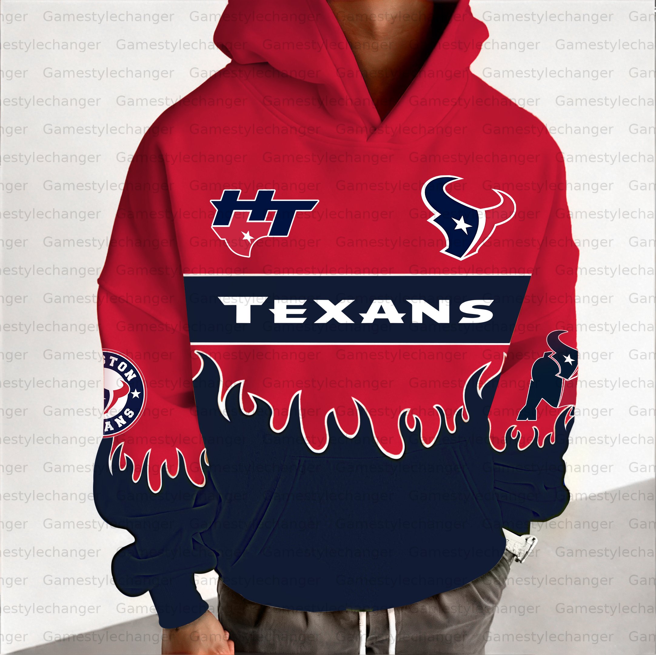 Unisex "Houston Texans " Graphic Streetwear Vintage Plush Hoodie