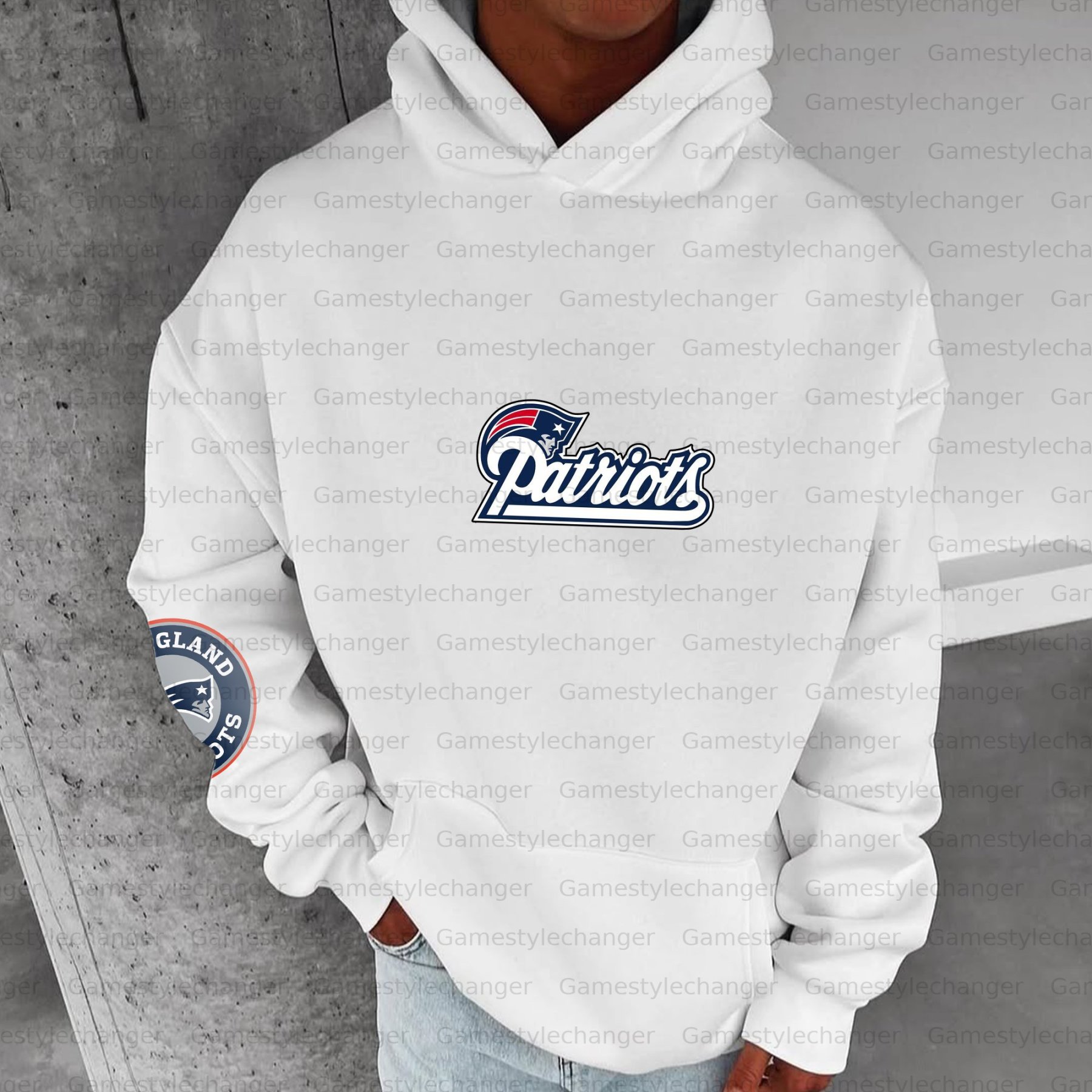 Unisex "New England Patriots" Graphic Streetwear Vintage Plush Hoodie