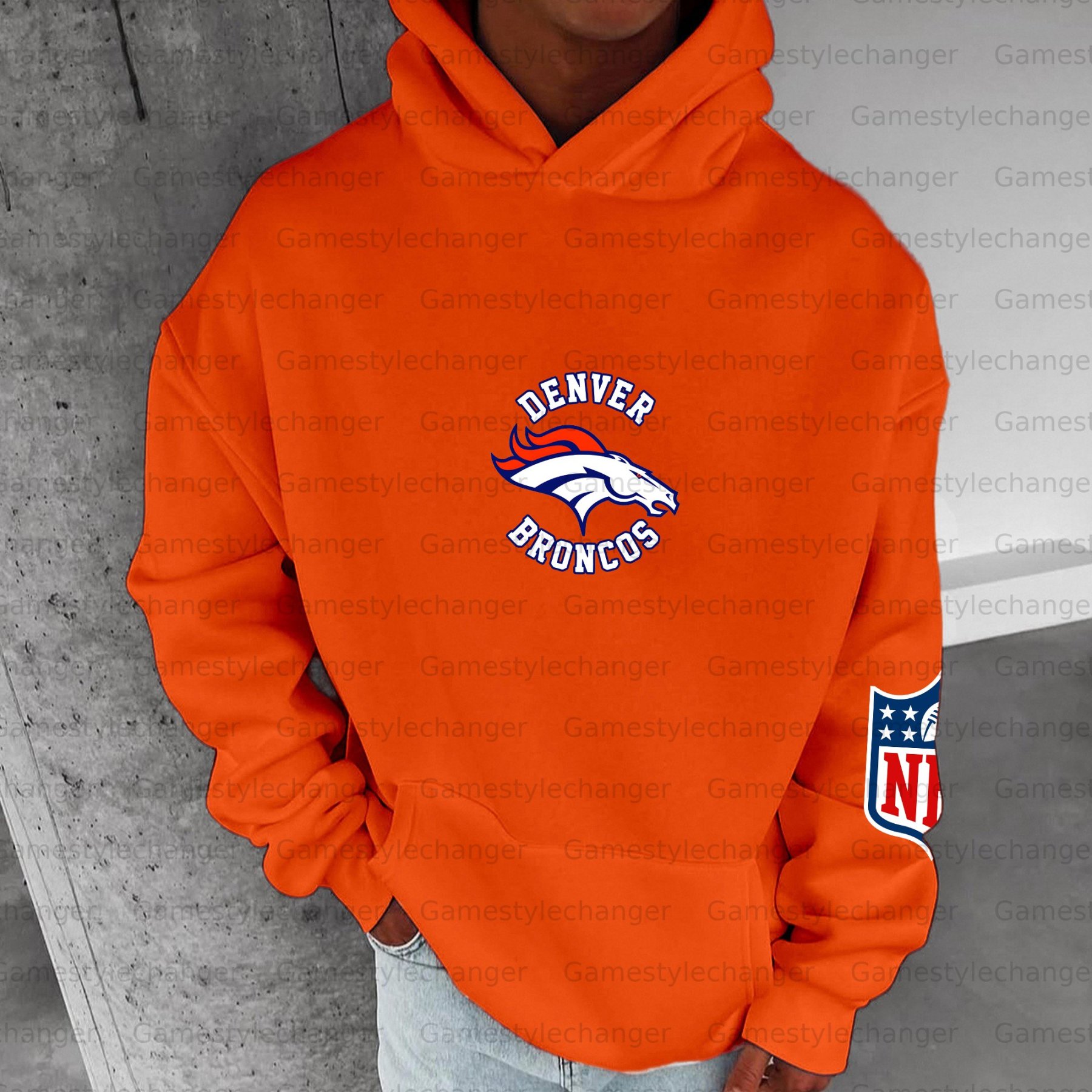 Unisex "Denver broncos" Graphic Streetwear Vintage Plush Hoodie