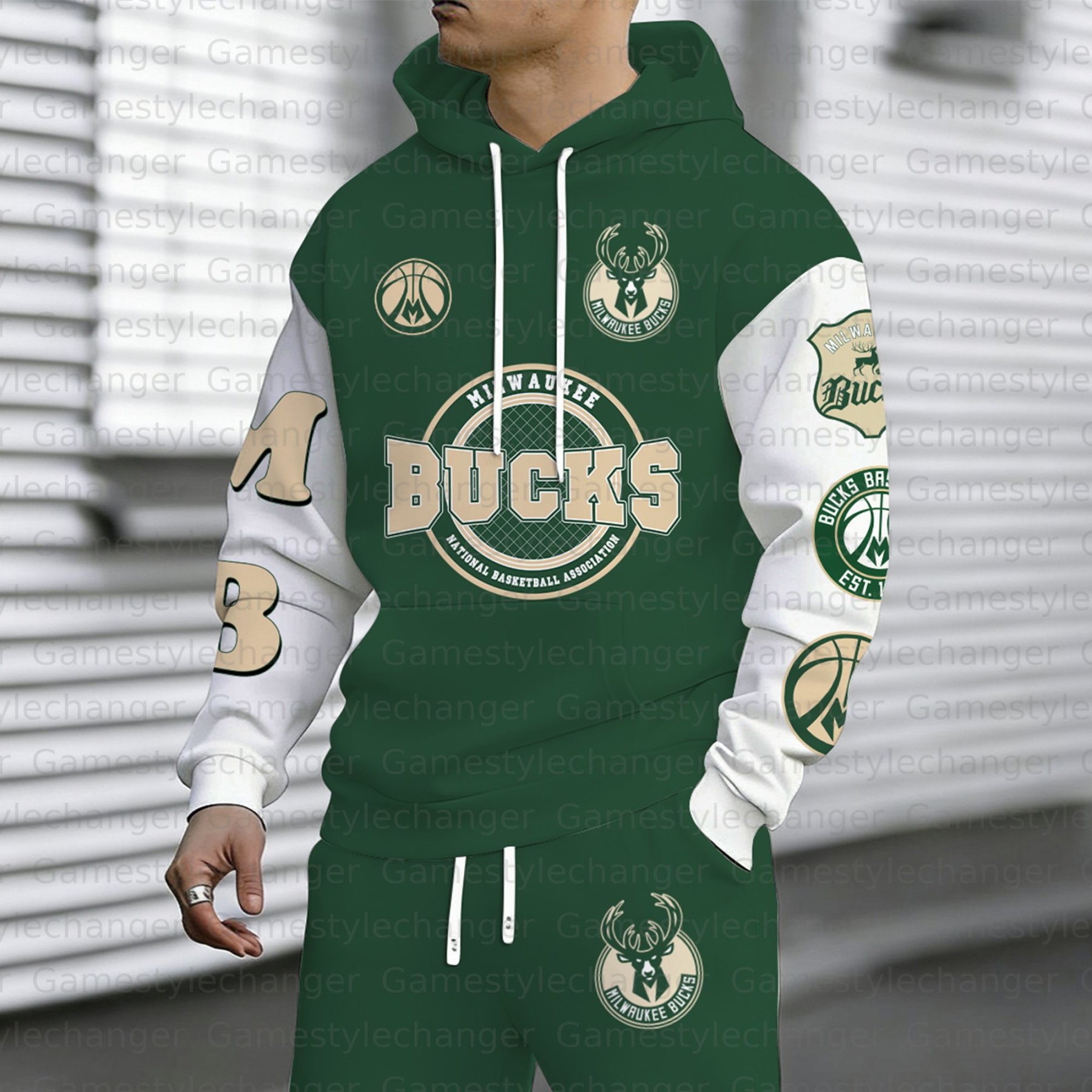 “Milwaukee Bucks” Hoodie & Pants 2 Pieces Set