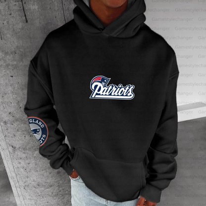 Unisex "New England Patriots" Graphic Streetwear Vintage Plush Hoodie