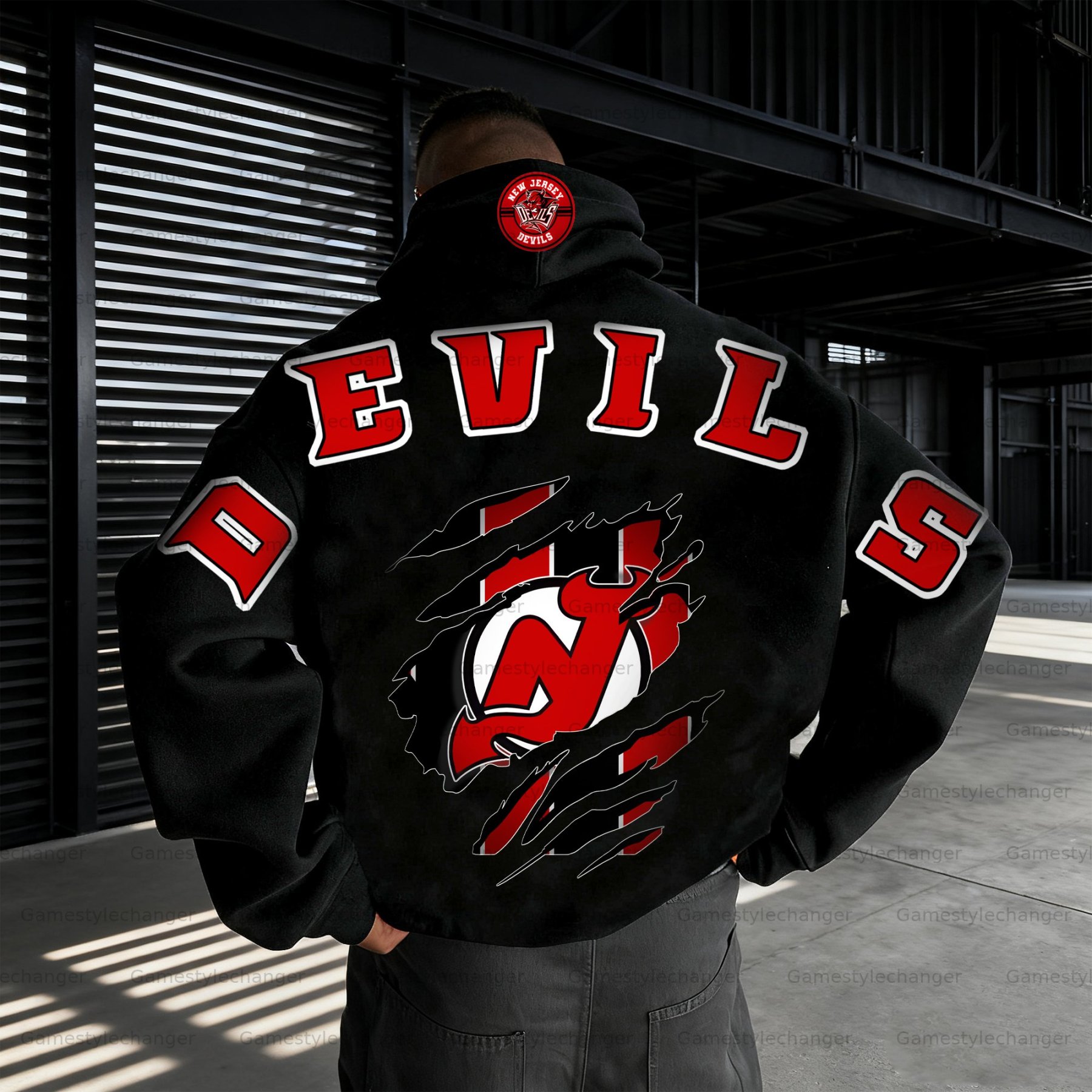 Unisex "New Jersey Devils" Graphic Streetwear Vintage Plush Hoodie