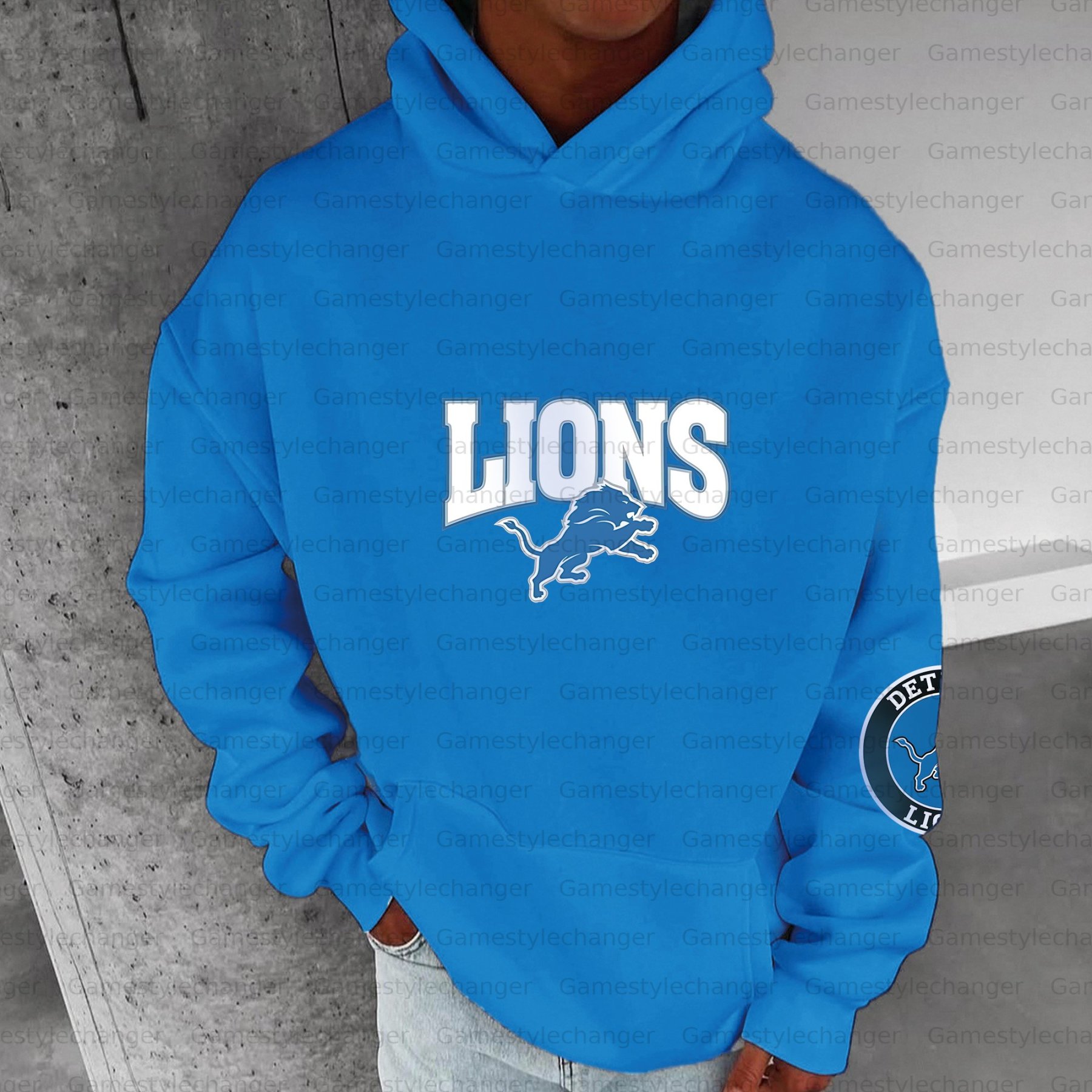 Unisex "Detroit Lions" Graphic Streetwear Vintage Plush Hoodie