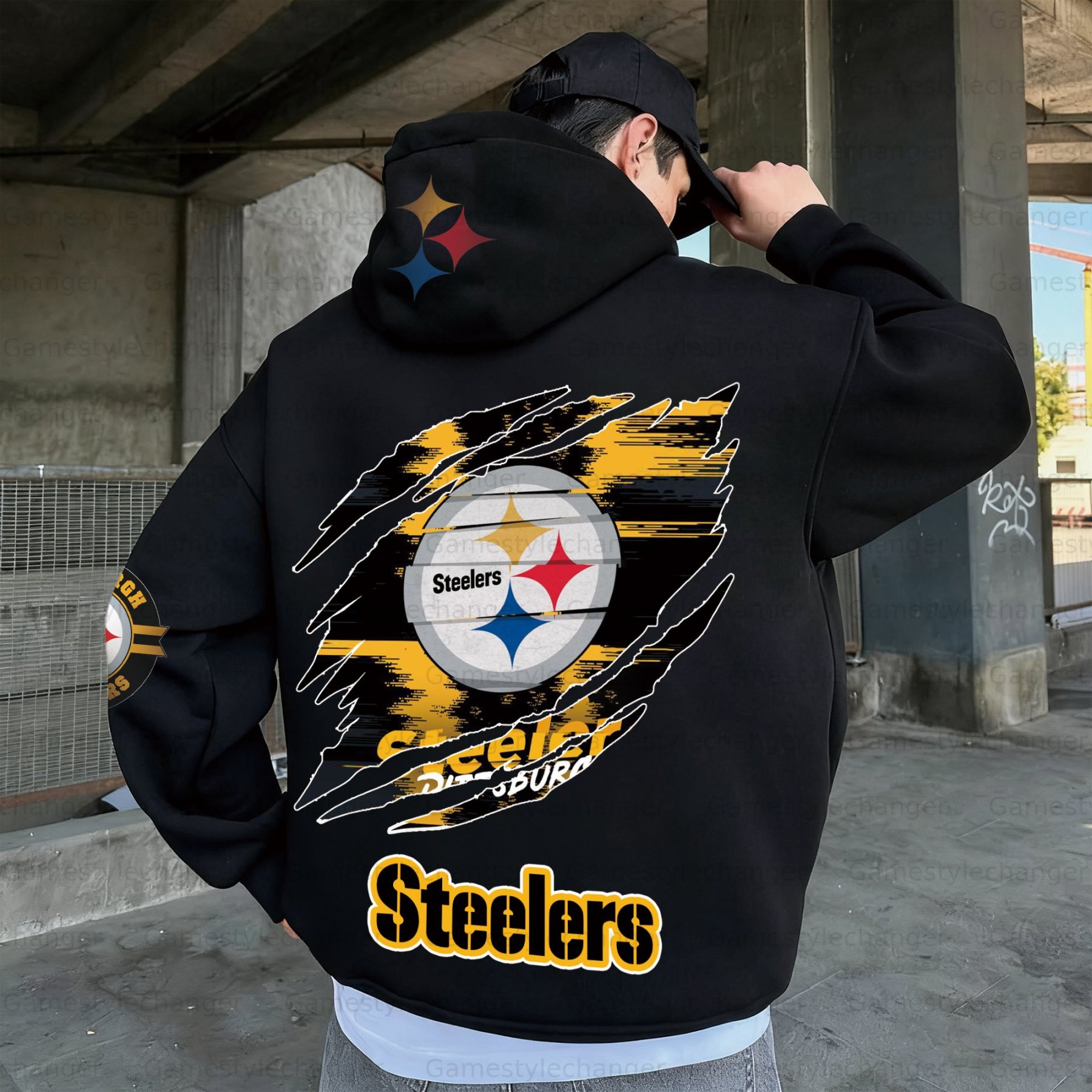 Unisex "Pittsburgh Steelers" Graphic Streetwear Vintage Plush Hoodie