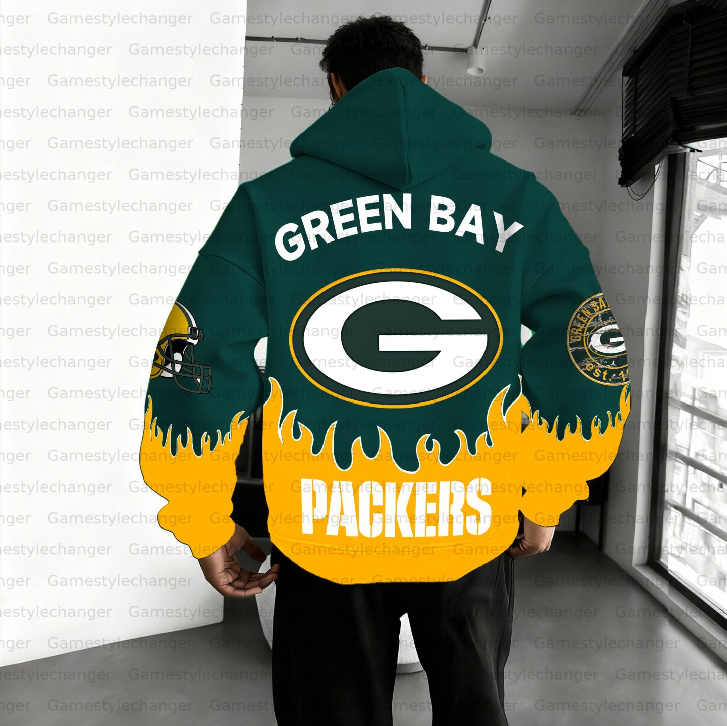 Unisex "Green Bay Packers" Graphic Streetwear Vintage Plush Hoodie