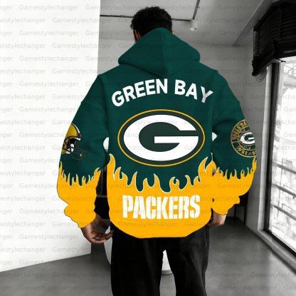 Unisex "Green Bay Packers" Graphic Streetwear Vintage Plush Hoodie