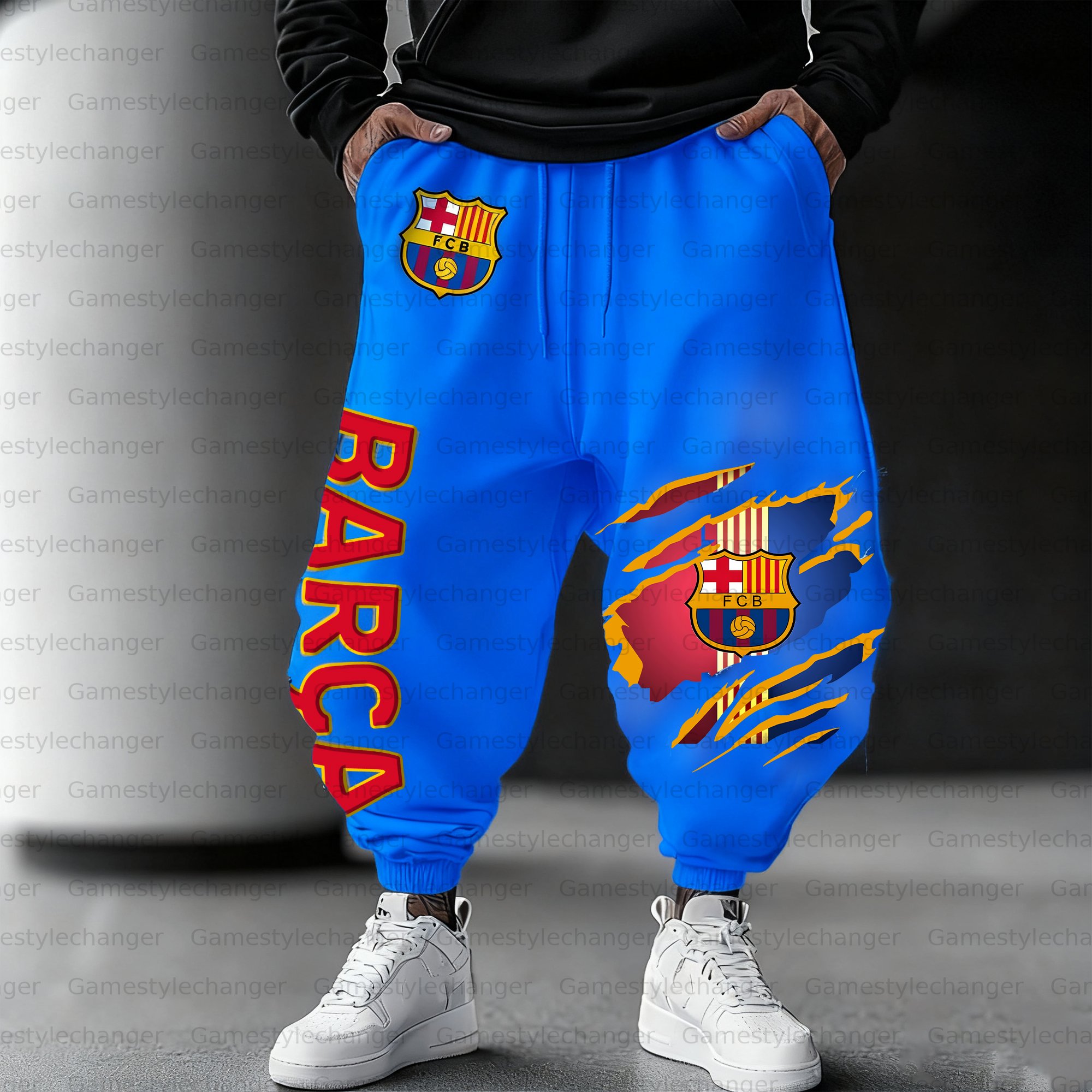 Unisex  “FC Barcelona” Casual Anime Streetwear Pant