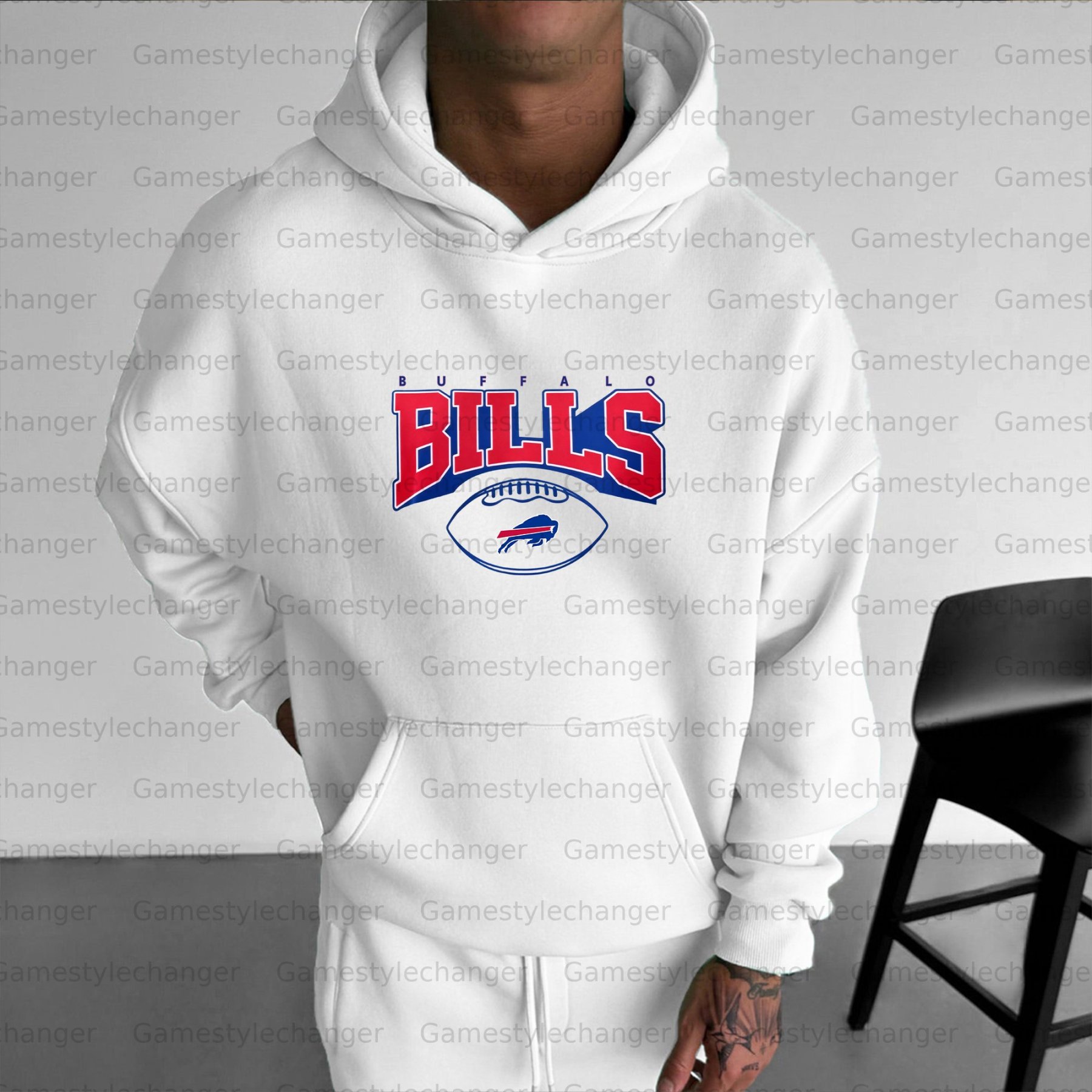 Unisex "Buffalo bills" Graphic Streetwear Vintage Plush Hoodie