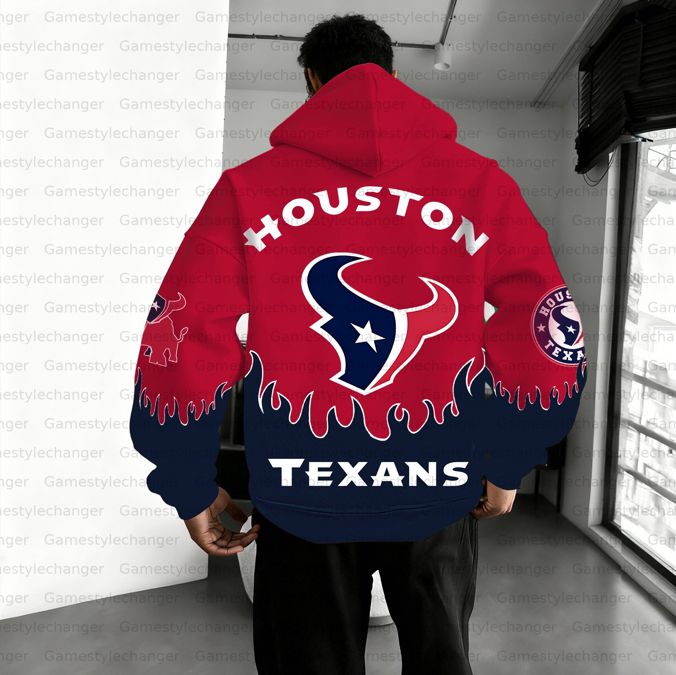 Unisex "Houston Texans " Graphic Streetwear Vintage Plush Hoodie
