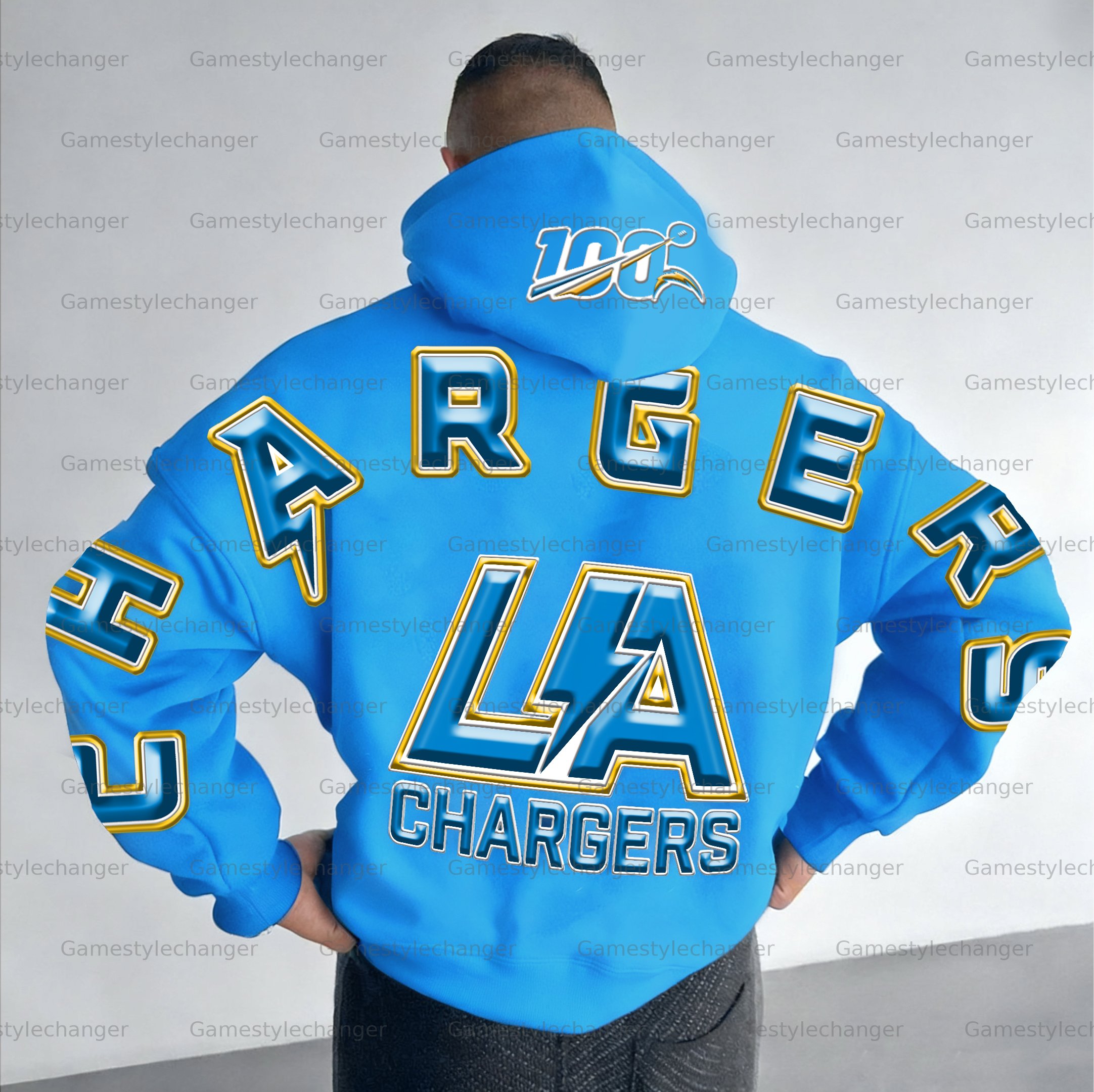 Unisex "Los Angeles Chargers" Graphic Streetwear Vintage Plush Hoodie