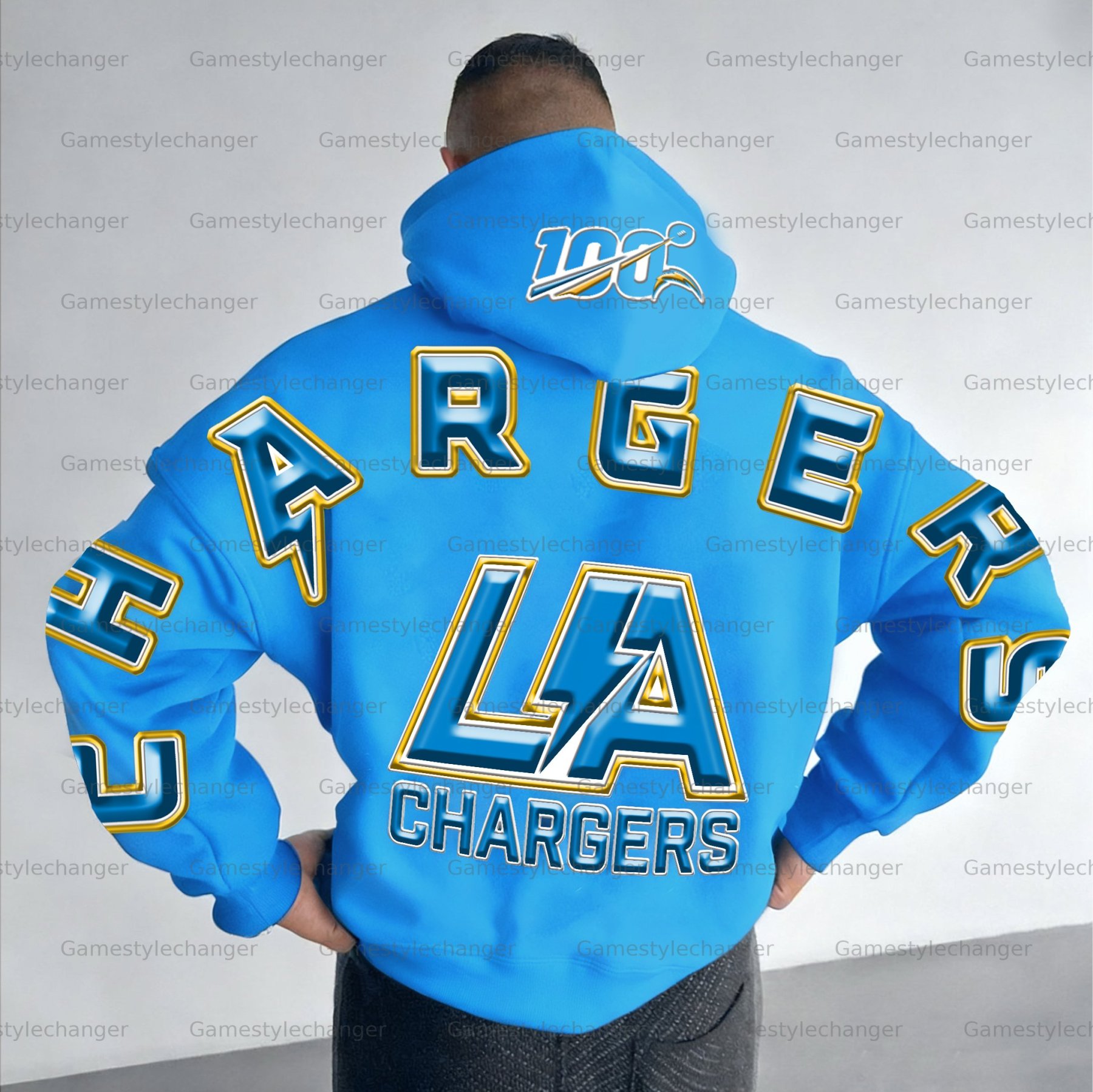 Unisex "Los Angeles Chargers" Graphic Streetwear Vintage Plush Hoodie