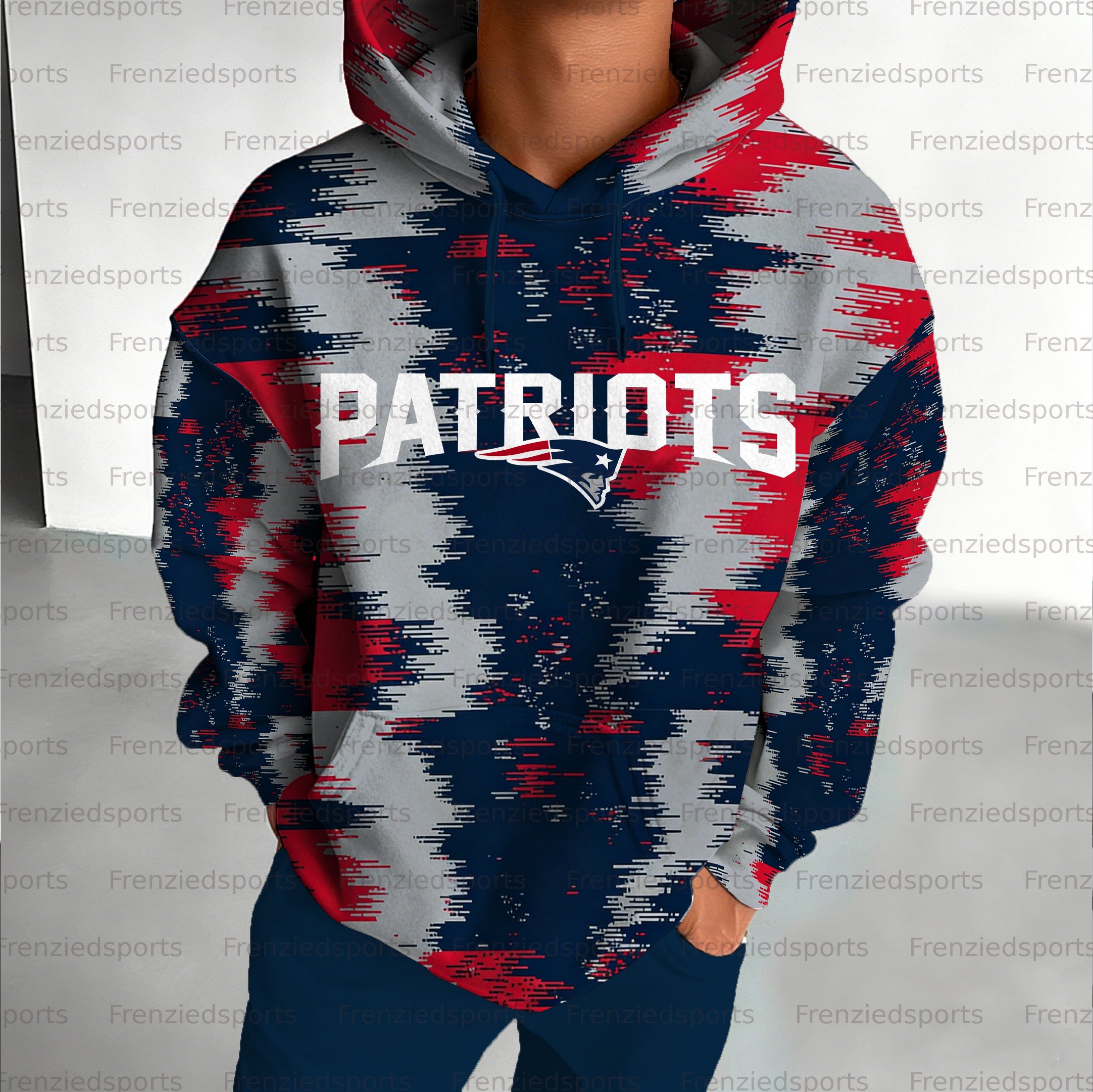 Unisex "New England Patriots" Graphic Streetwear Vintage Plush Hoodie