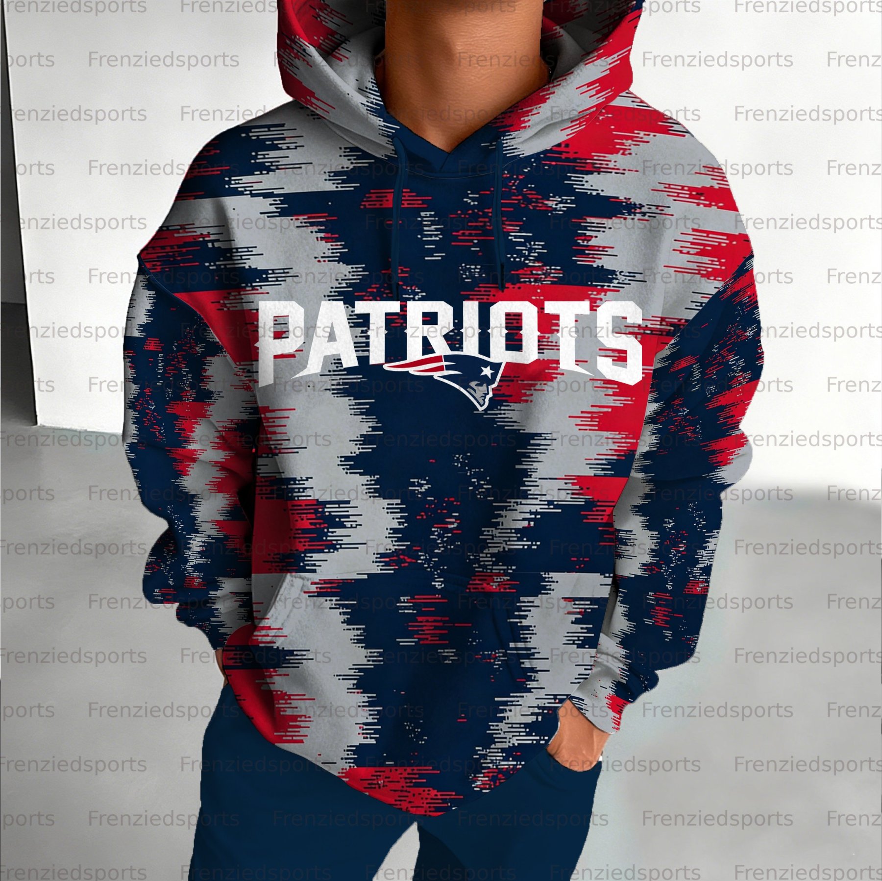 Unisex "New England Patriots" Graphic Streetwear Vintage Plush Hoodie
