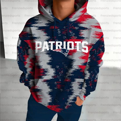 Unisex "New England Patriots" Graphic Streetwear Vintage Plush Hoodie
