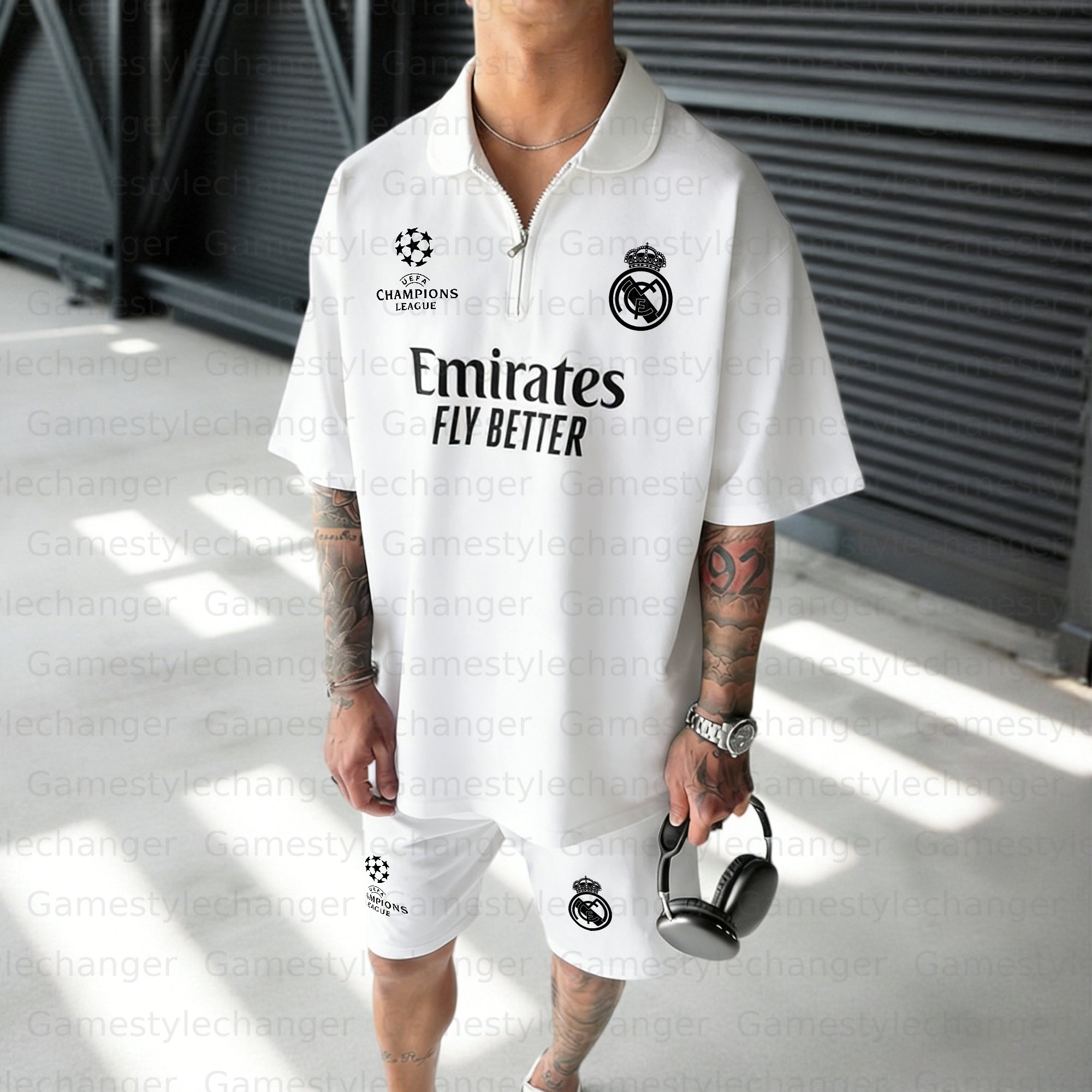 Unisex "Real Madrid" Inspired Trendy T-shirt & Shorts Set