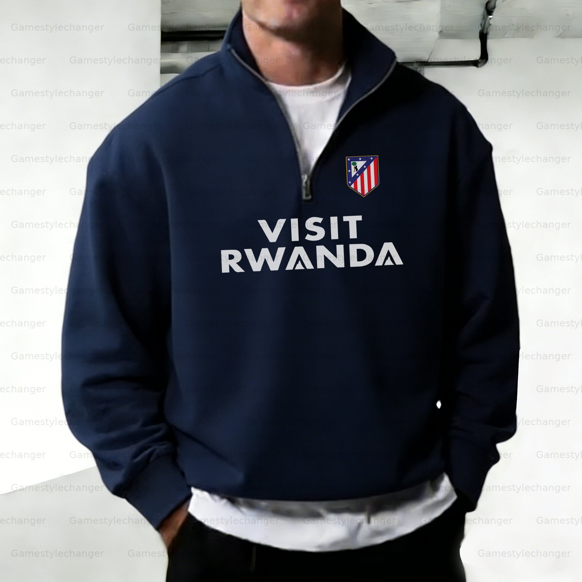 Unisex "UEFA " Graphic Streetwear Vintage  Zip-up Sweatshirt