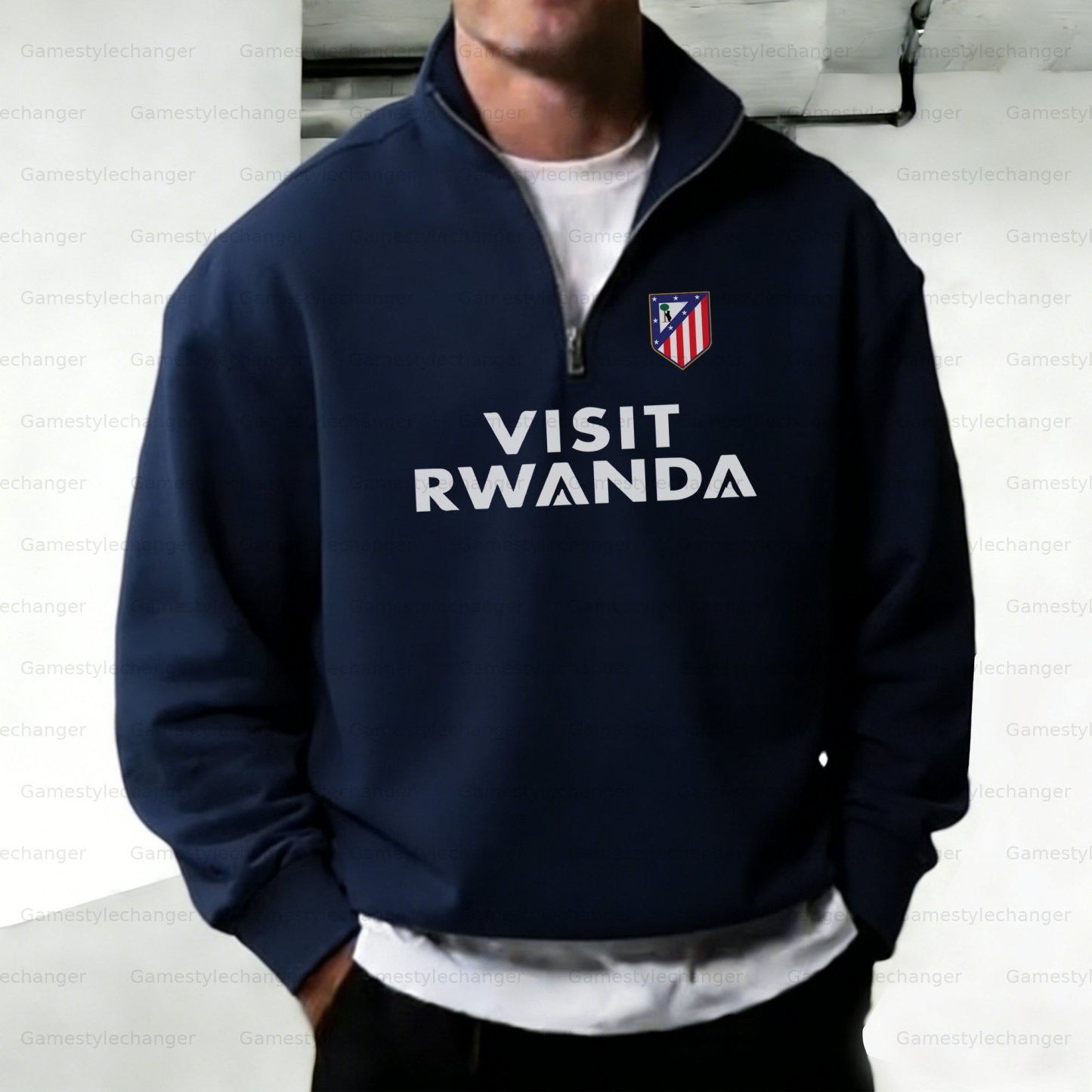 Unisex "UEFA " Graphic Streetwear Vintage  Zip-up Sweatshirt