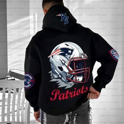 Unisex "New England Patriots" Graphic Streetwear Vintage Plush Hoodie