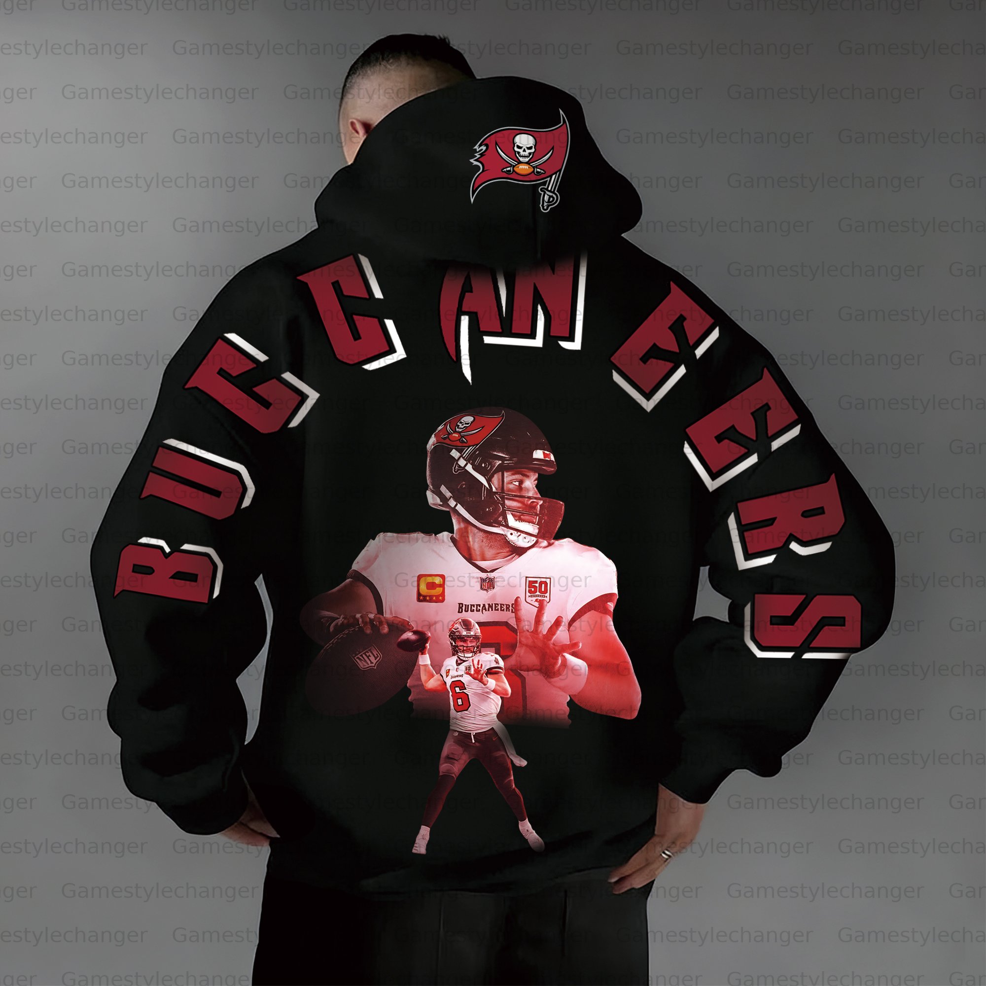 Unisex "Tampa Bay Buccaneers" Graphic Streetwear Vintage Plush Hoodie