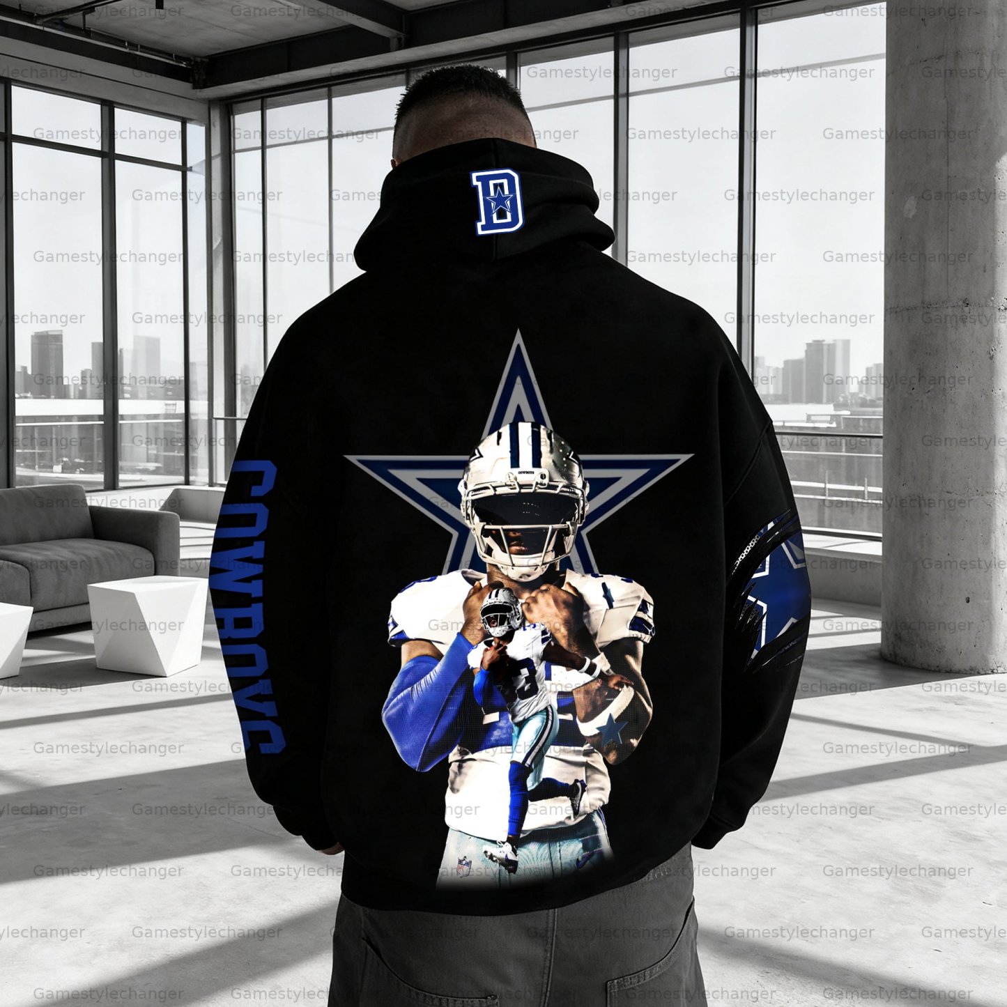 Unisex "Dallas Cowboys" Graphic Streetwear Vintage Plush Hoodie