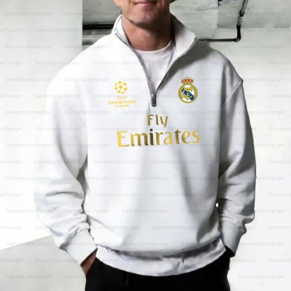 Unisex "UEFA " Graphic Streetwear Vintage  Zip-up Sweatshirt