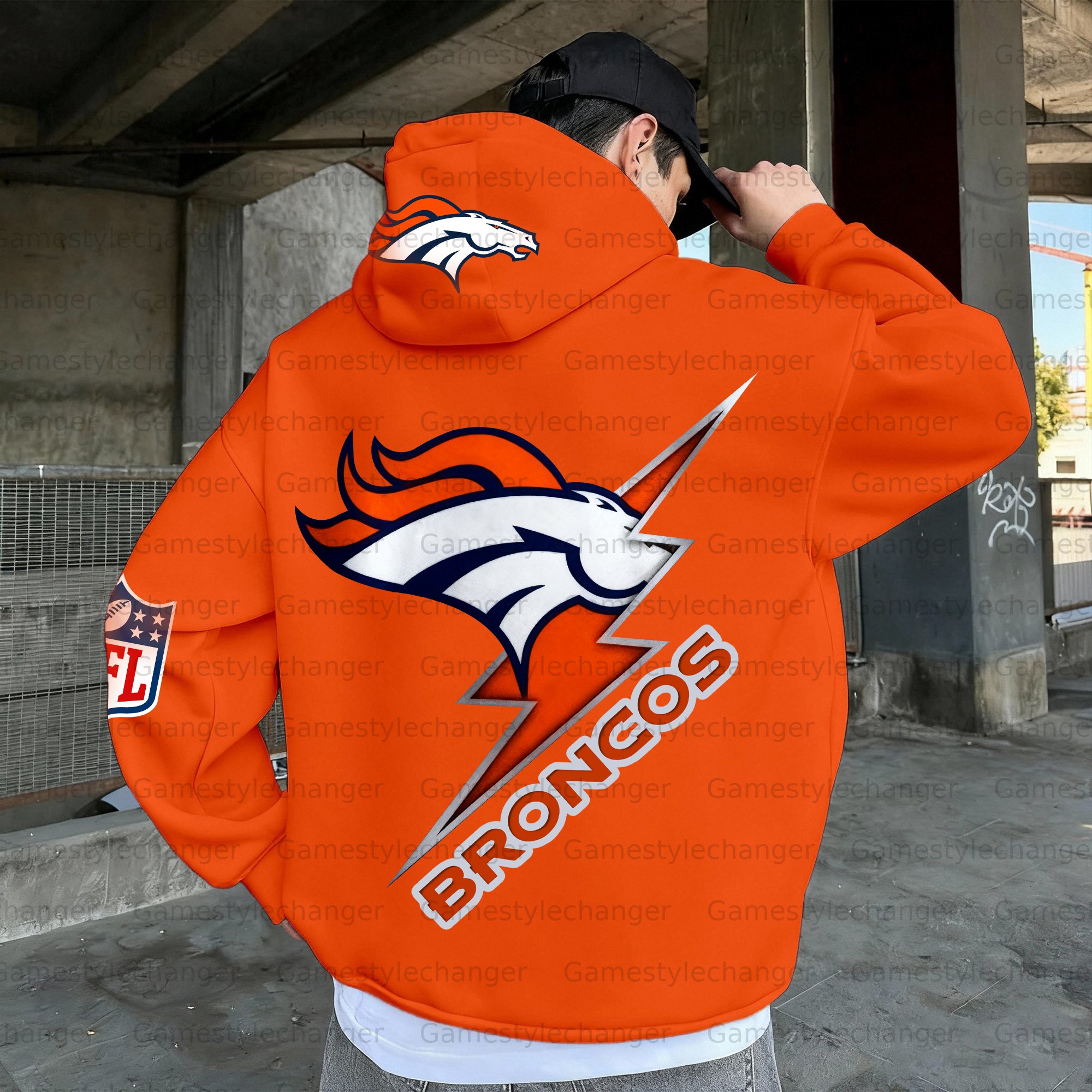 Unisex "Denver broncos" Graphic Streetwear Vintage Plush Hoodie