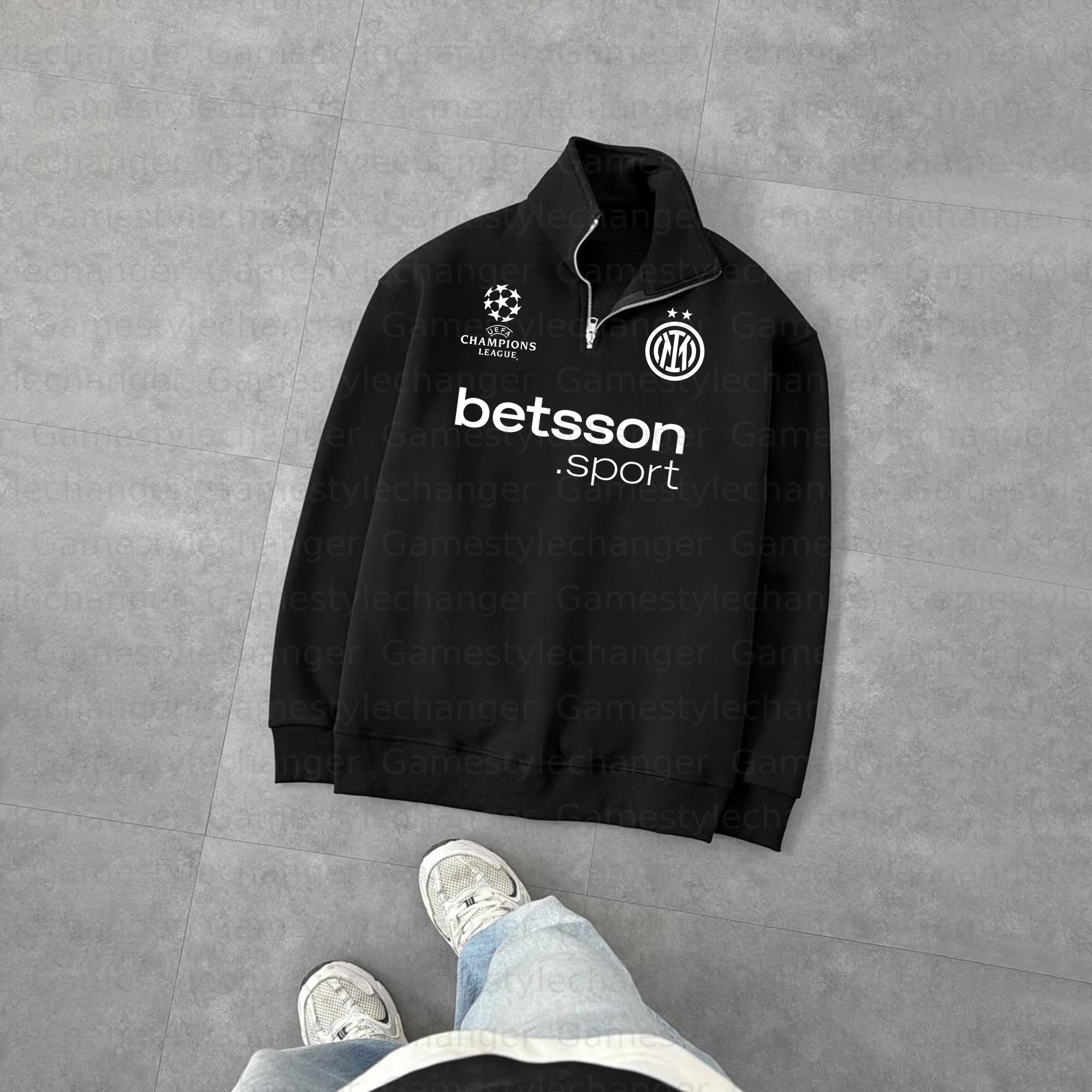 Unisex "UEFA " Graphic Streetwear Vintage  Zip-up Sweatshirt