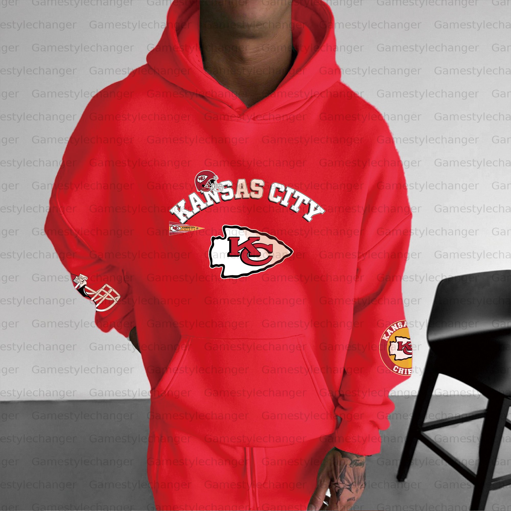 Unisex "Kansas City Chiefs" Graphic Streetwear Vintage Plush Hoodie