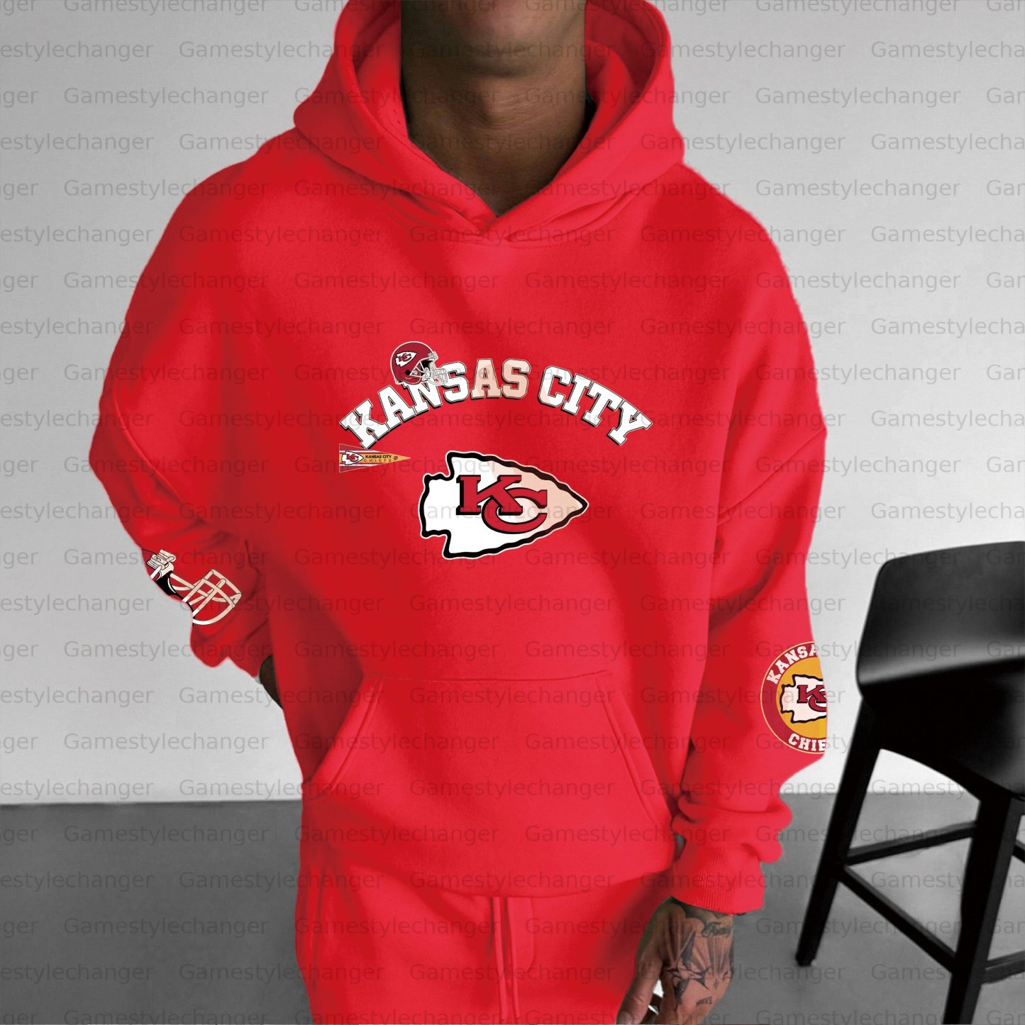 Unisex "Kansas City Chiefs" Graphic Streetwear Vintage Plush Hoodie