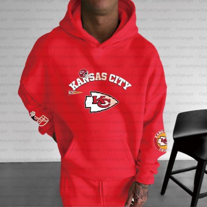 Unisex "Kansas City Chiefs" Graphic Streetwear Vintage Plush Hoodie