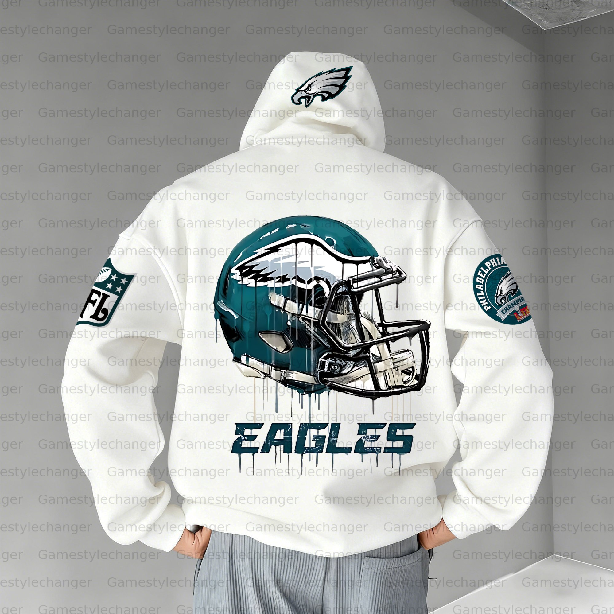 Unisex "Philadelphia Eagles" Graphic Streetwear Vintage Plush Hoodie