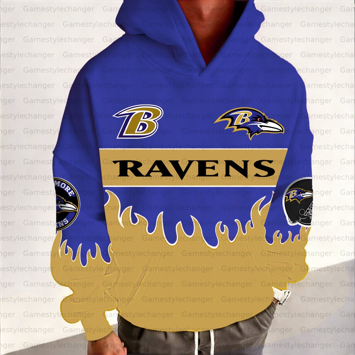 Unisex "Baltimore Ravens" Graphic Streetwear Vintage Plush Hoodie