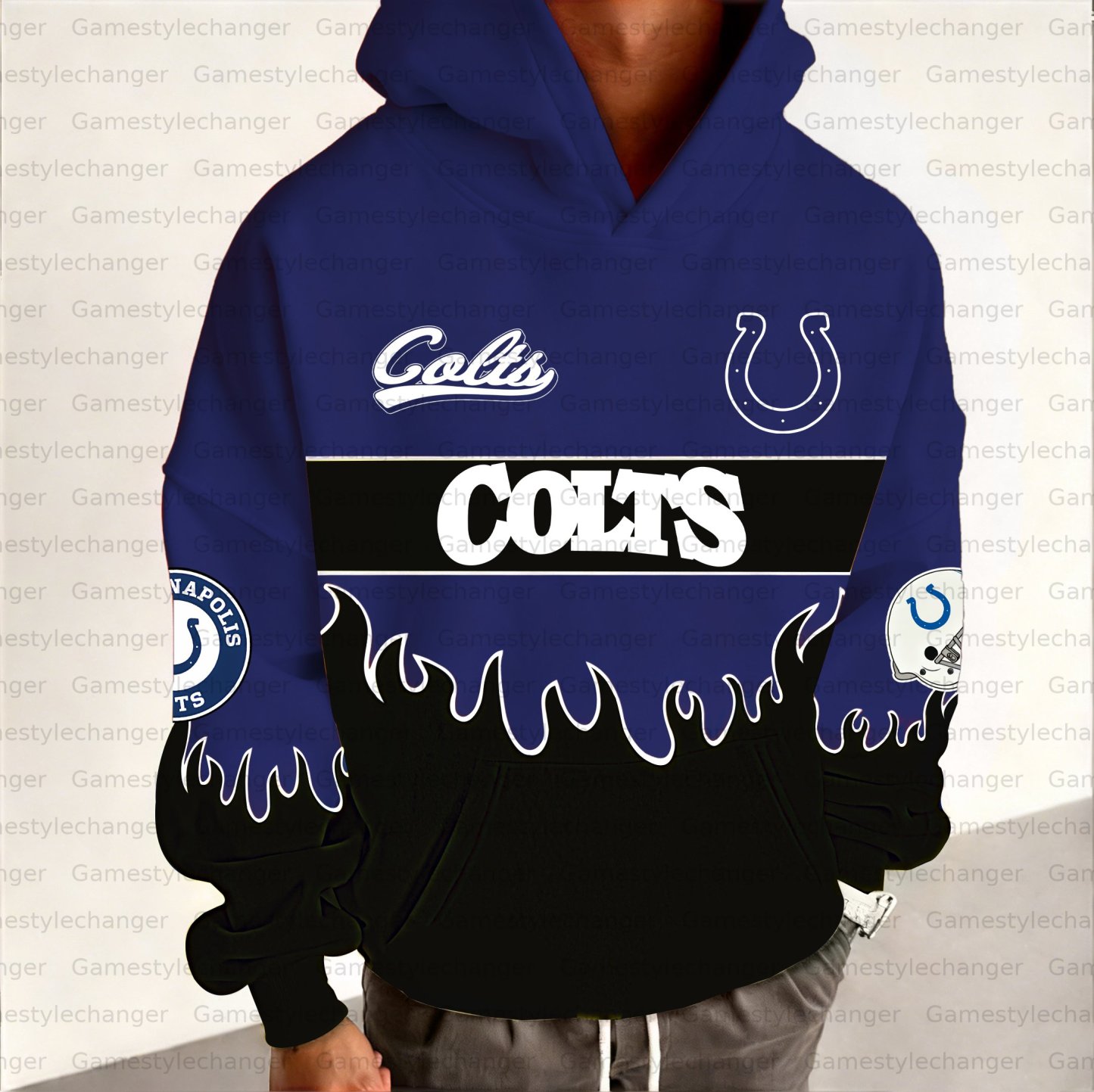 Unisex "Indianapolis Colts " Graphic Streetwear Vintage Plush Hoodie