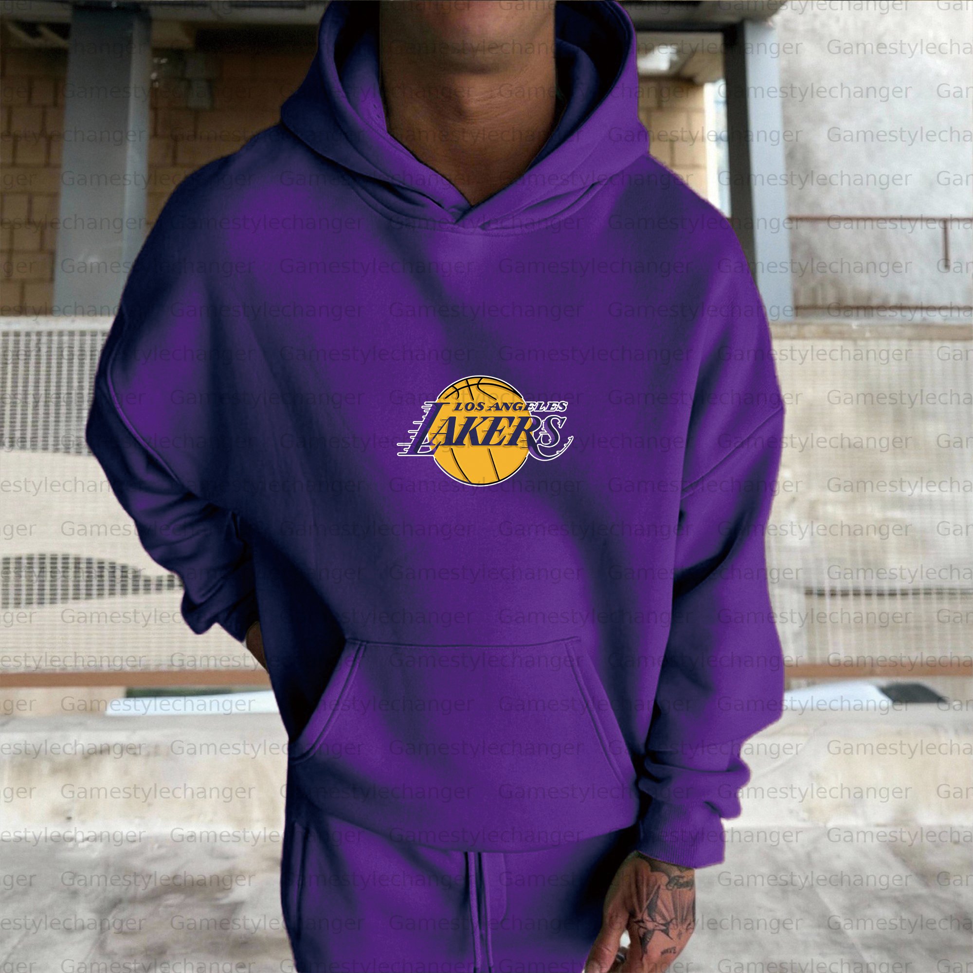 Unisex "Los Angeles Lakers" Graphic Streetwear Vintage Plush Hoodie