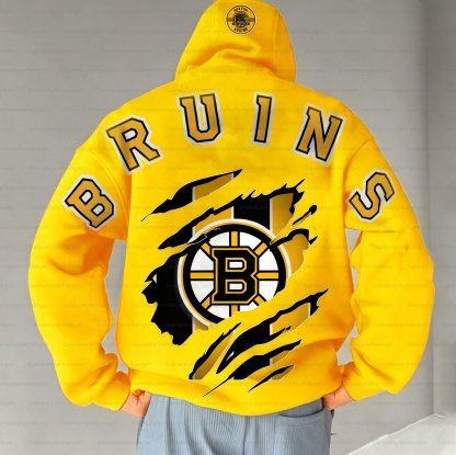 Unisex "Boston Bruins" Graphic Streetwear Vintage Plush Hoodie