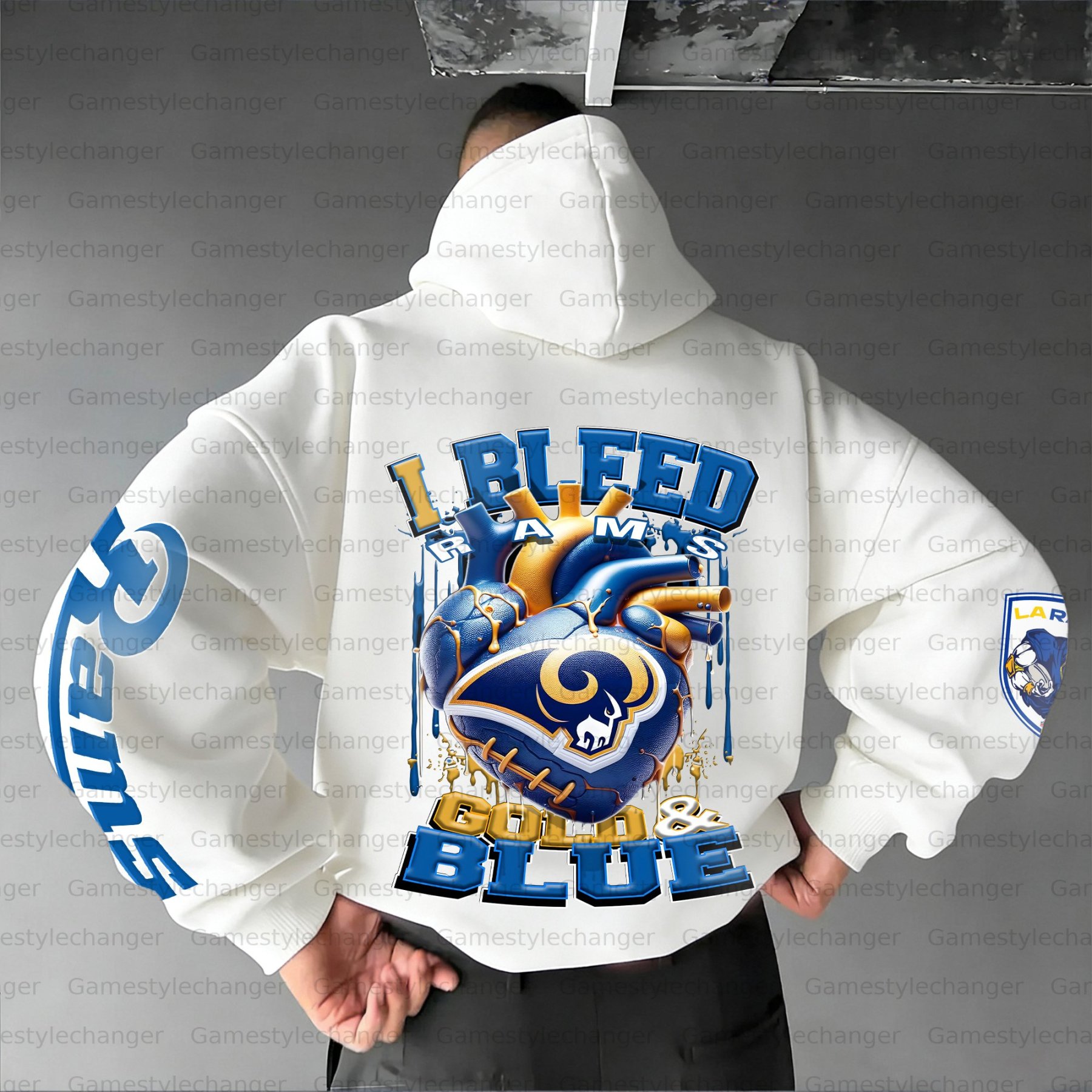 Unisex "Los angeles rams" Graphic Streetwear Vintage Plush Hoodie