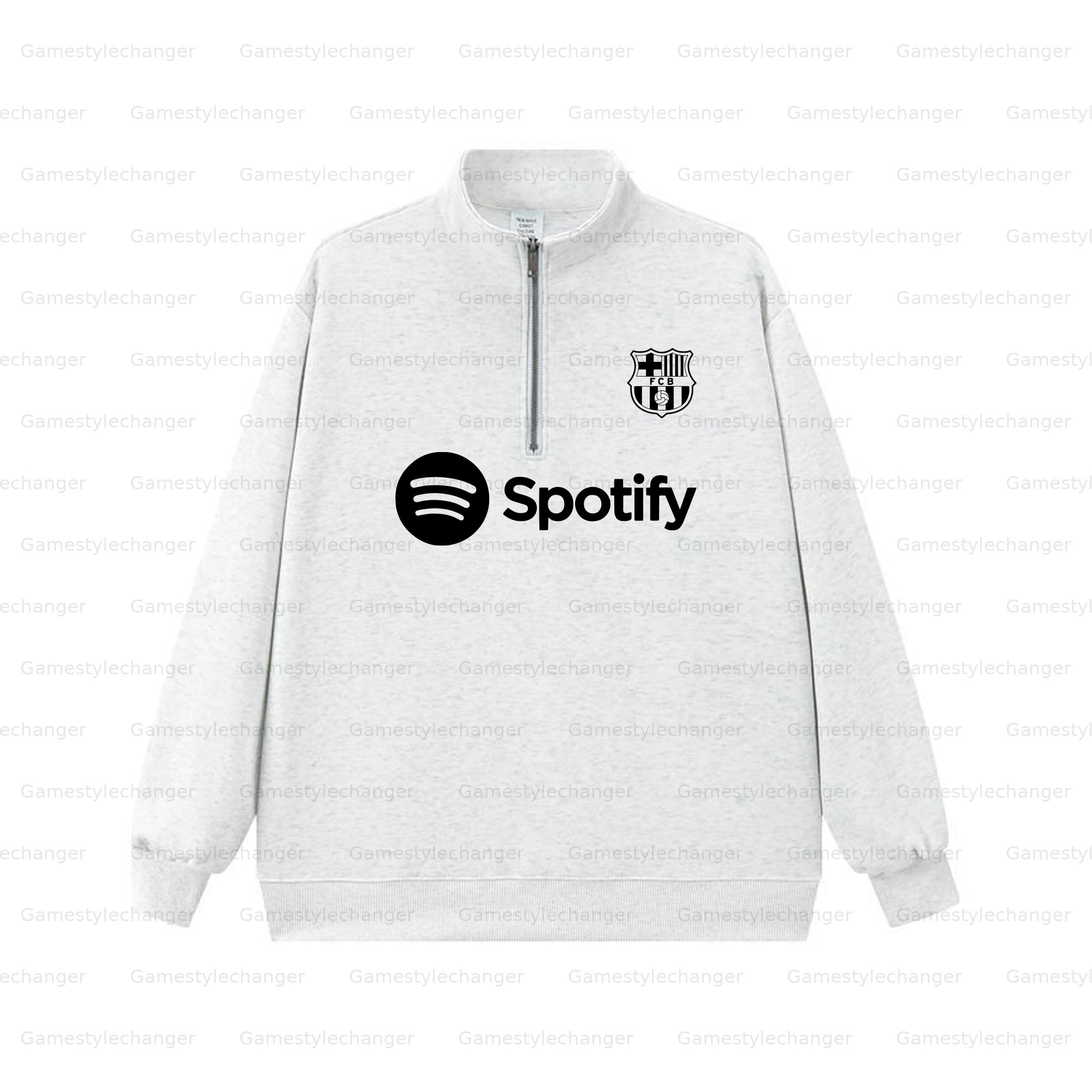Unisex "UEFA " Graphic Streetwear Vintage Plush Zip-up Sweatshirt