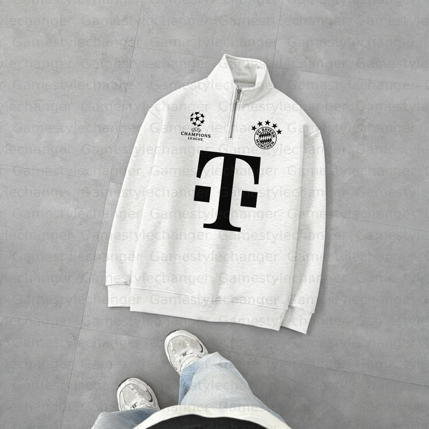 Unisex "UEFA " Graphic Streetwear Vintage Plush Zip-up Sweatshirt