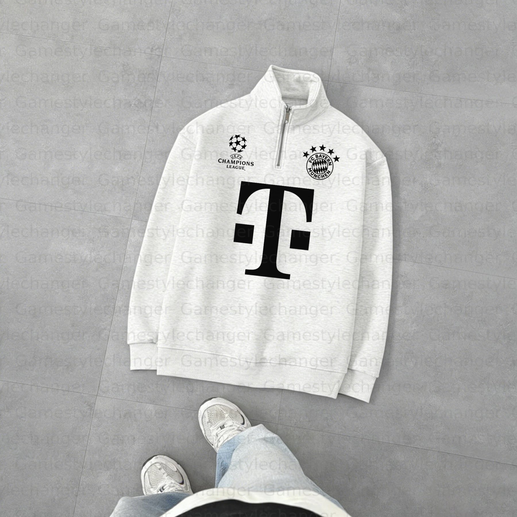 Unisex "UEFA " Graphic Streetwear Vintage Plush Zip-up Sweatshirt