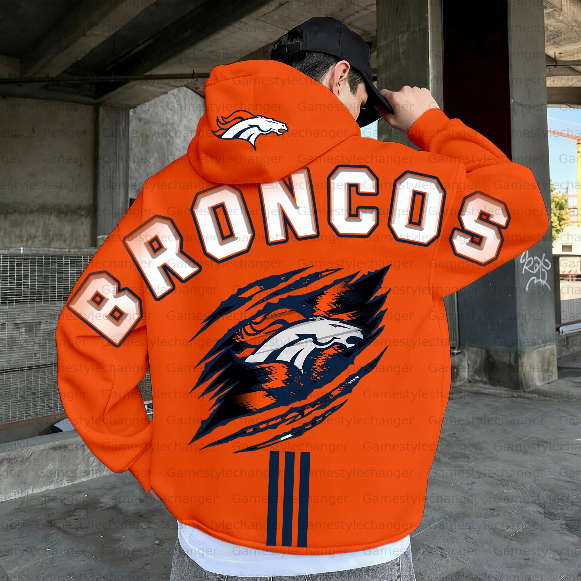Unisex "Denver Broncos " Graphic Streetwear Vintage Plush Hoodie