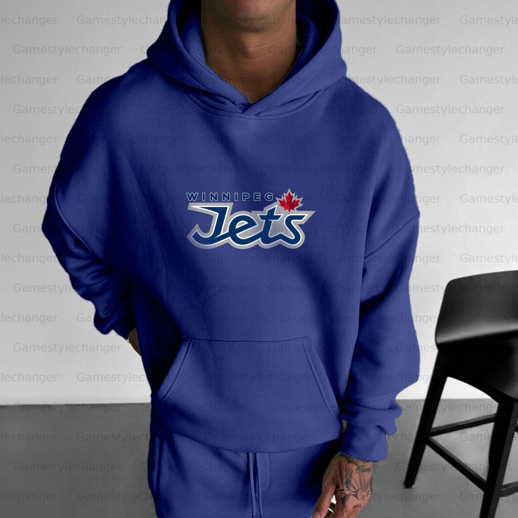 Unisex "Winnipeg jets" Graphic Streetwear Vintage Plush Hoodie